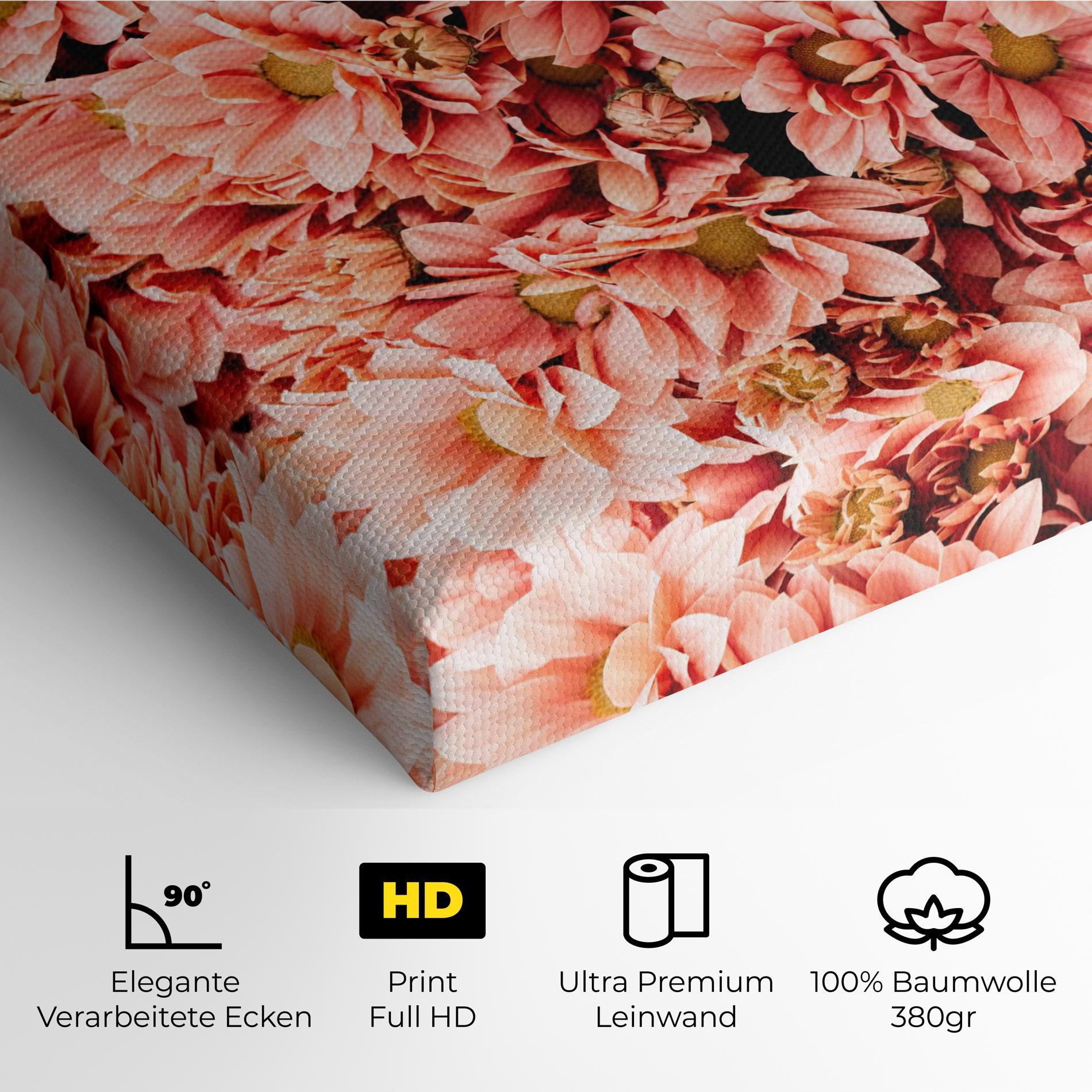 Leinwandbild Pink Flowers Bouquet mockup 4