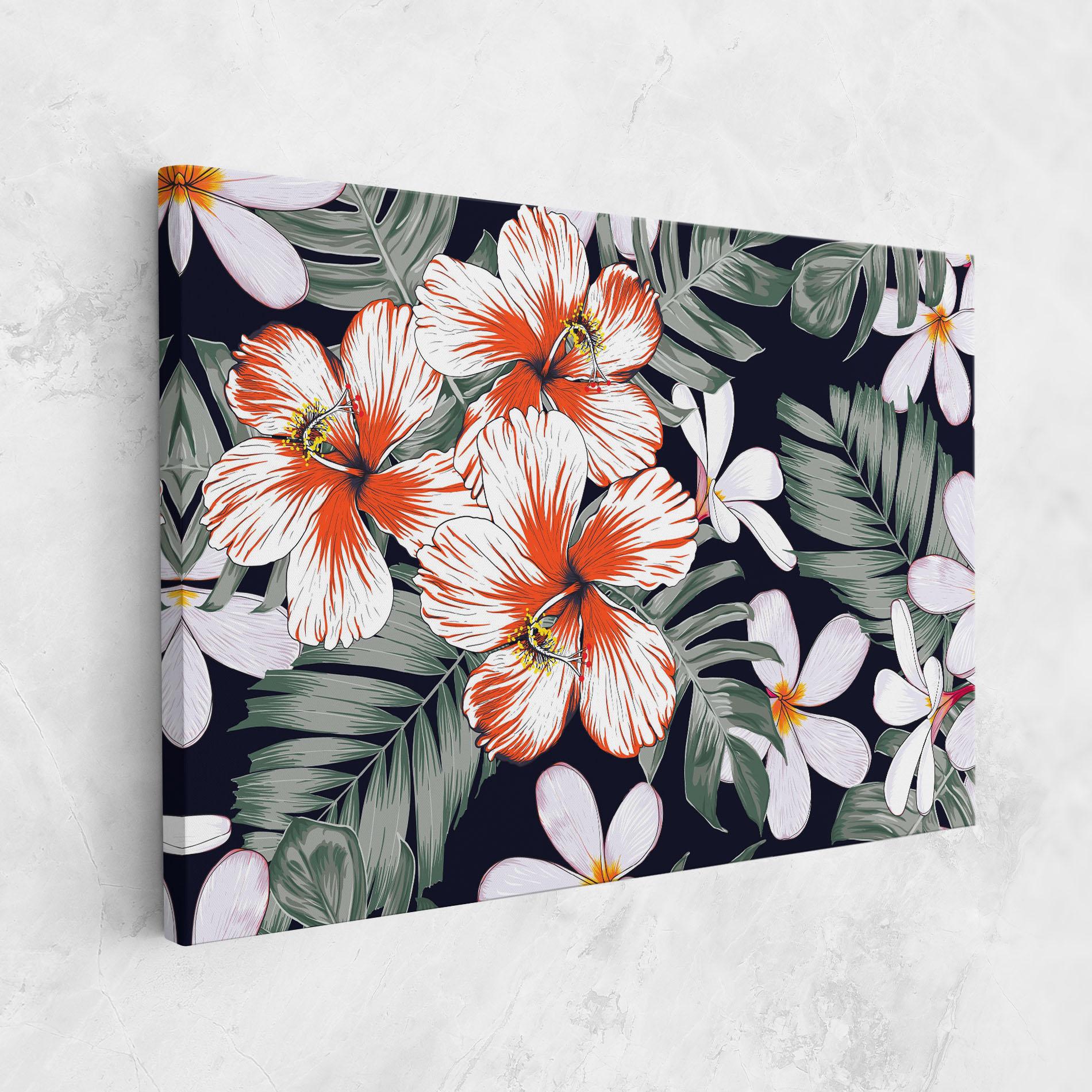 Leinwandbild Orange White Exotic mockup 1