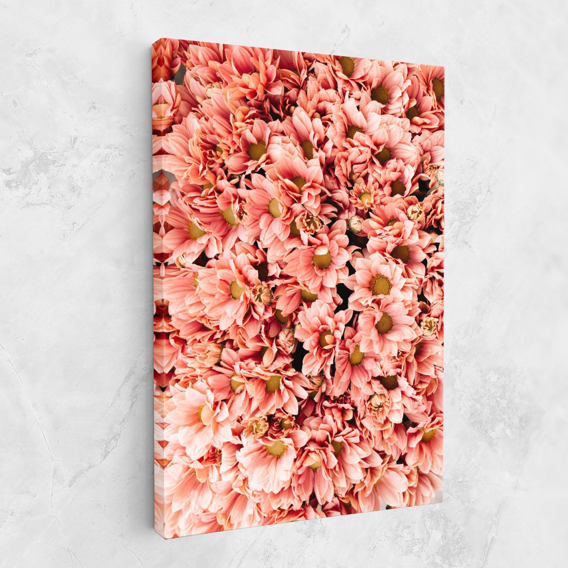 Leinwandbild Pink Flowers Bouquet mockup 1