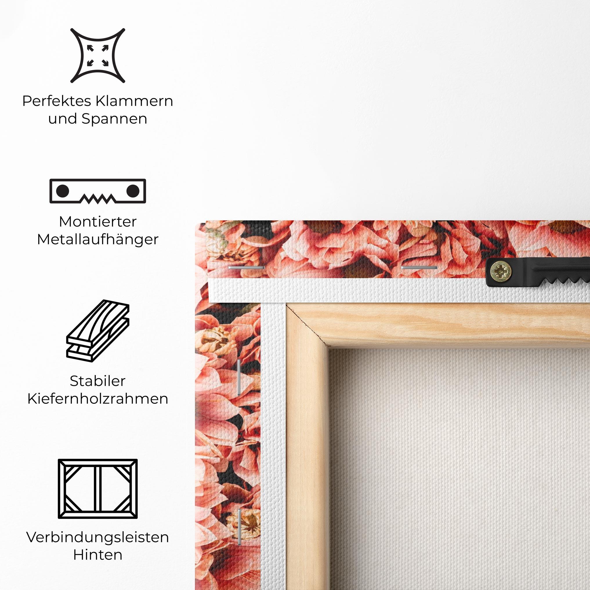 Leinwandbild Pink Flowers Bouquet mockup 5