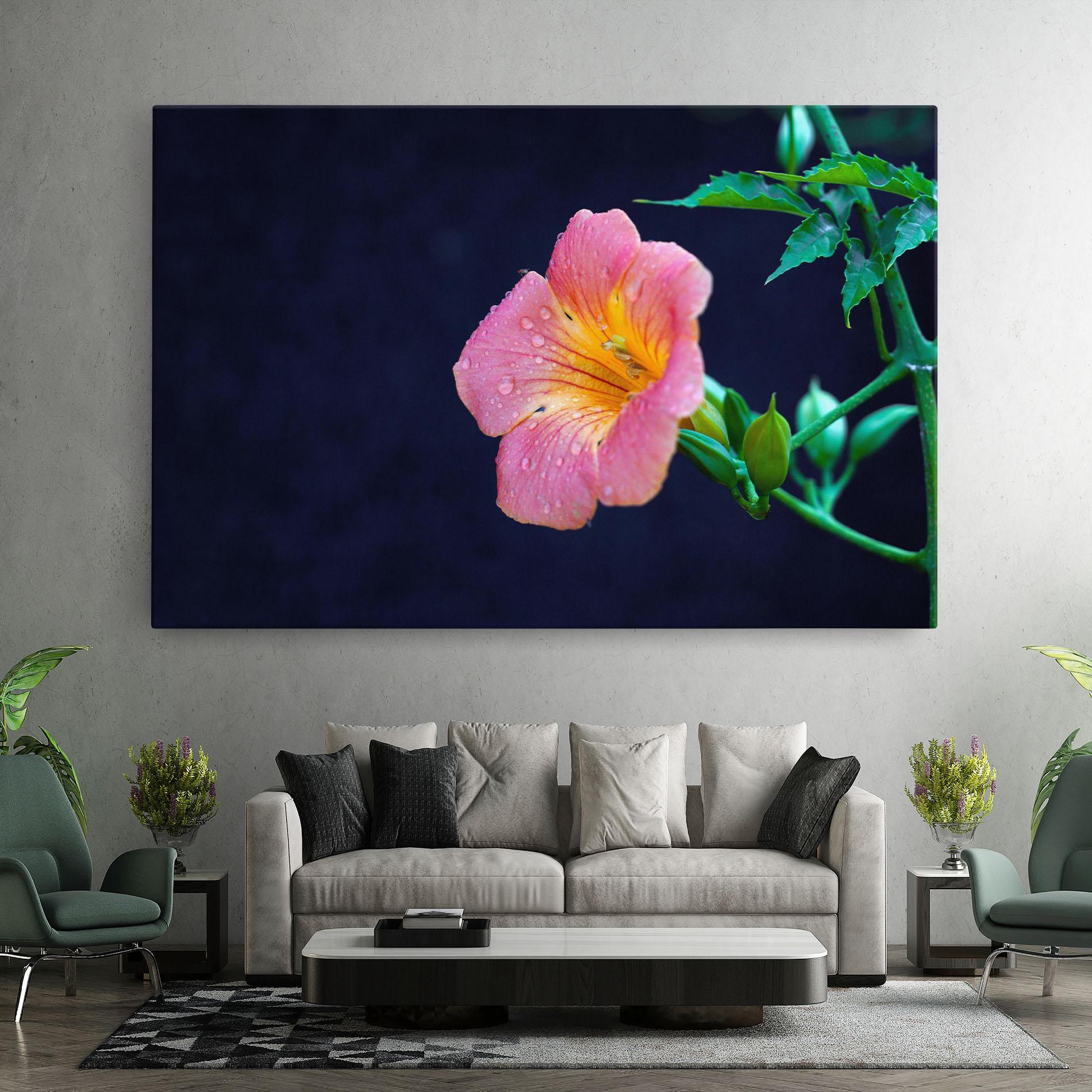 Leinwandbild Exotic Pink Plant mockup 7