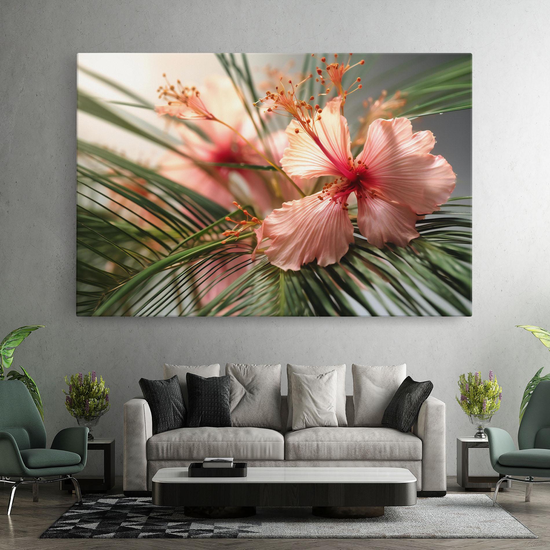 Leinwandbild Sunset Exotic Flower mockup 7