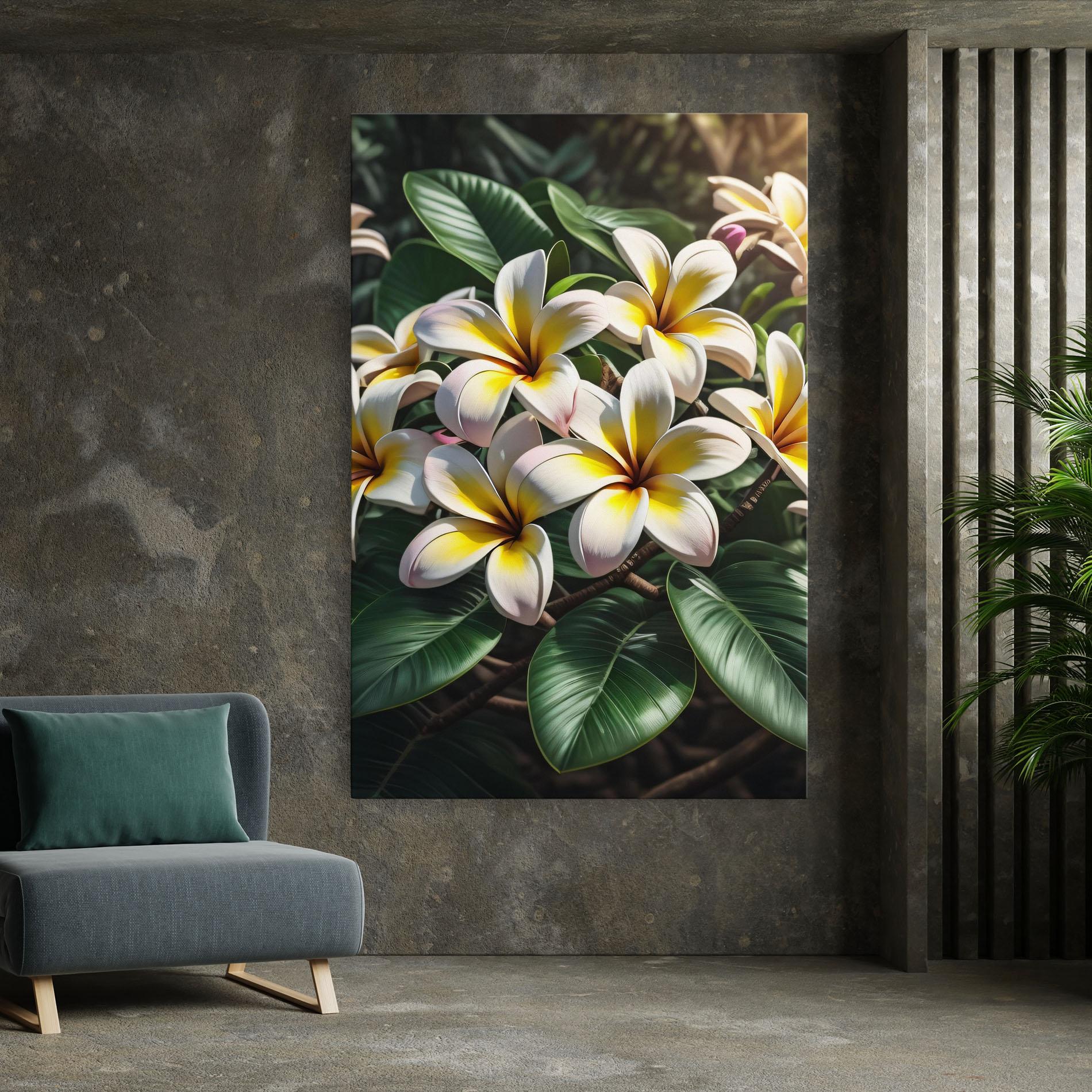 Leinwandbild Exotic White Yellow mockup 7