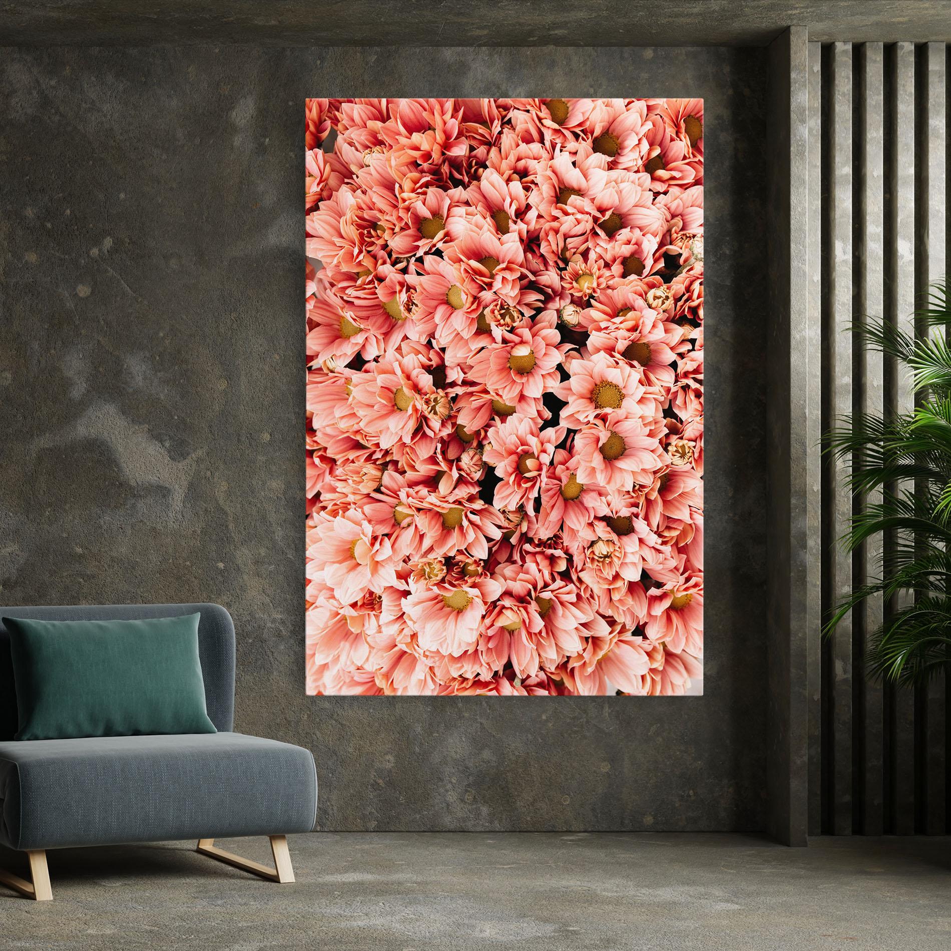 Leinwandbild Pink Flowers Bouquet mockup 7