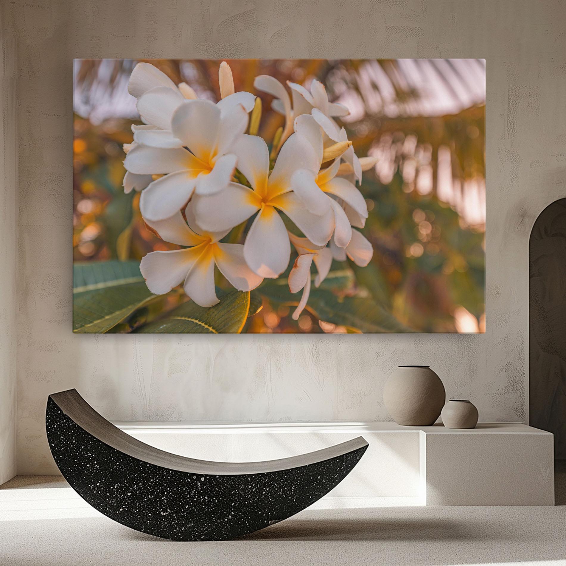 Leinwandbild White Plumeria mockup 8