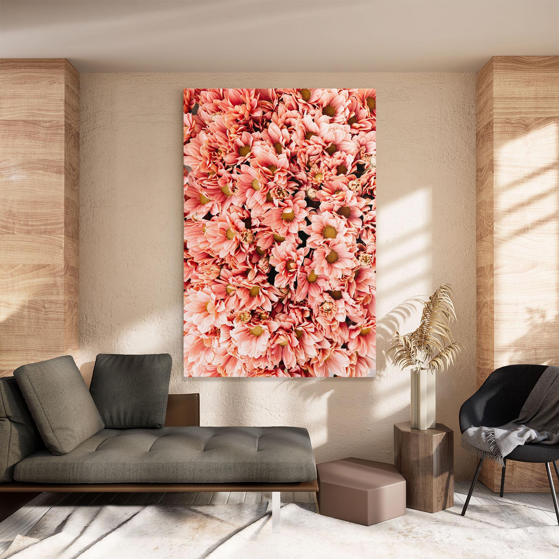 Leinwandbild Pink Flowers Bouquet mockup 8