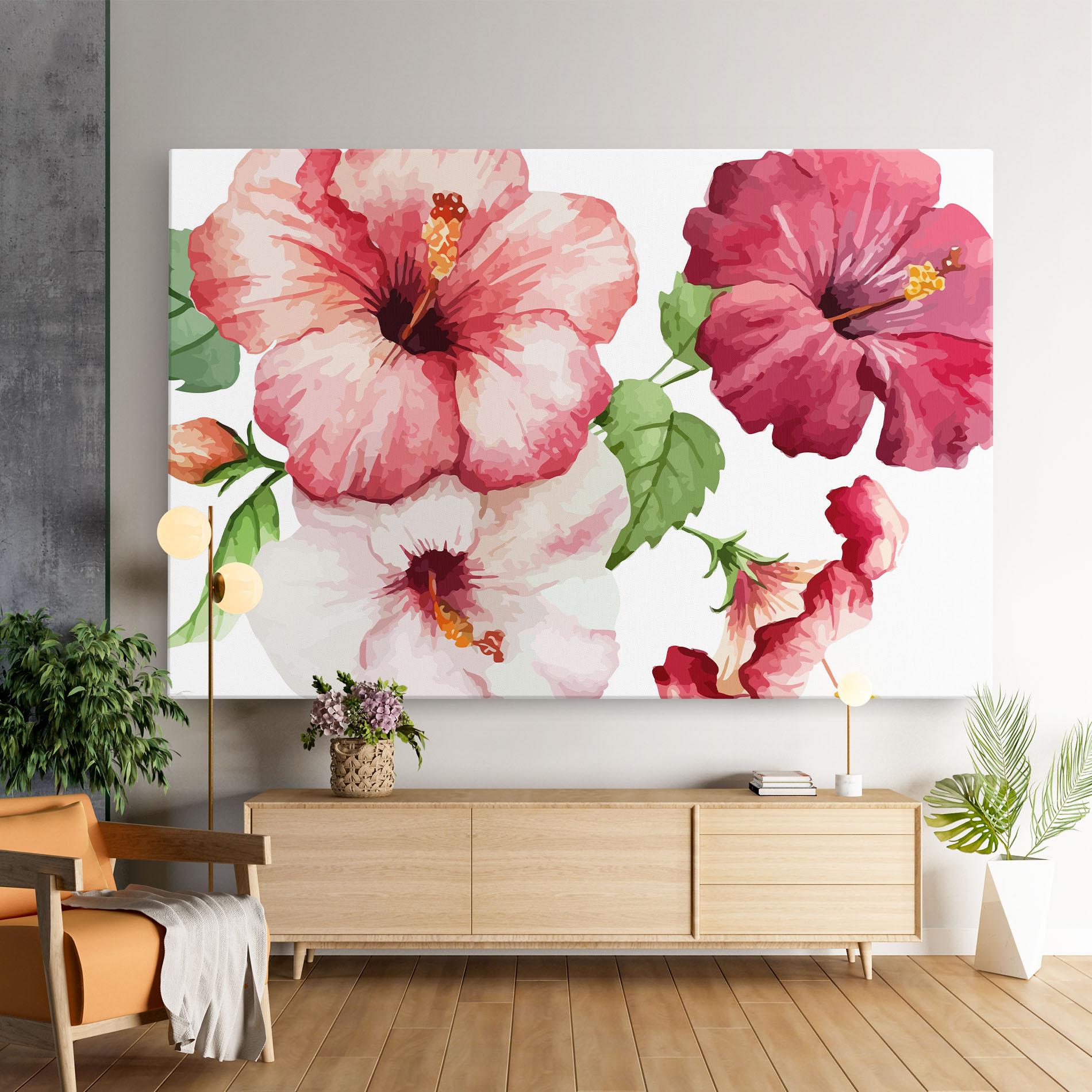 Leinwandbild Exotic Flower Paint mockup 9