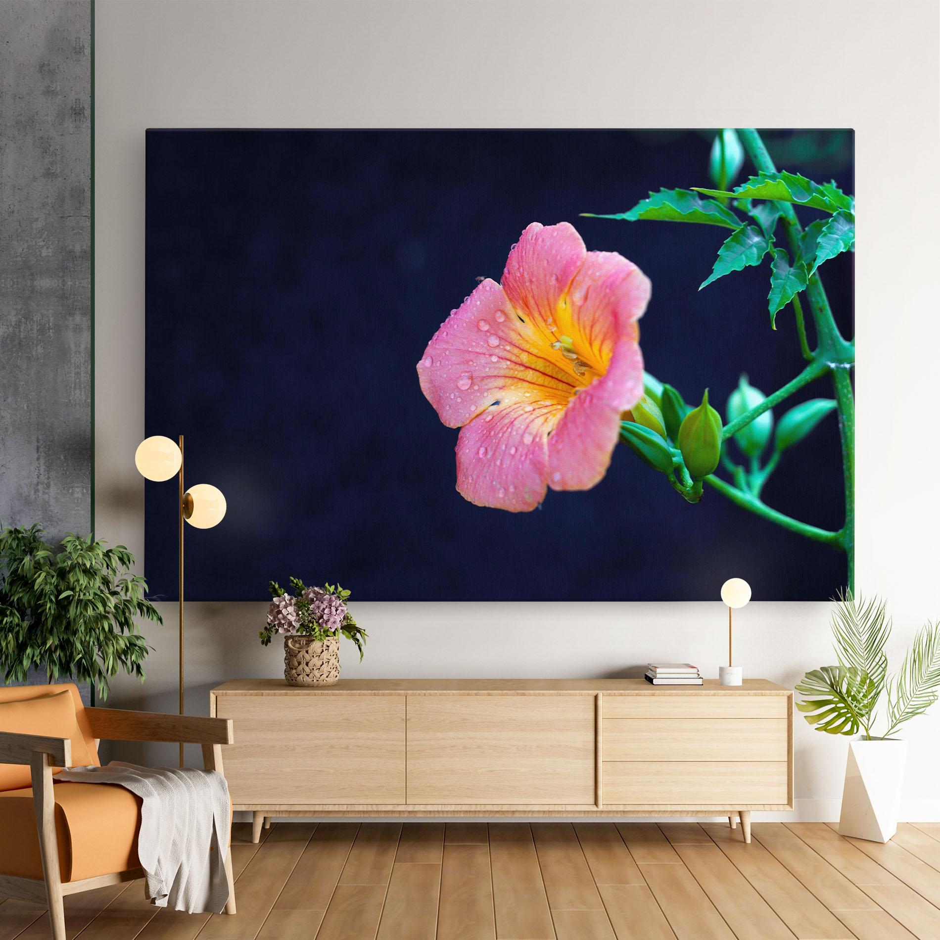 Leinwandbild Exotic Pink Plant mockup 9