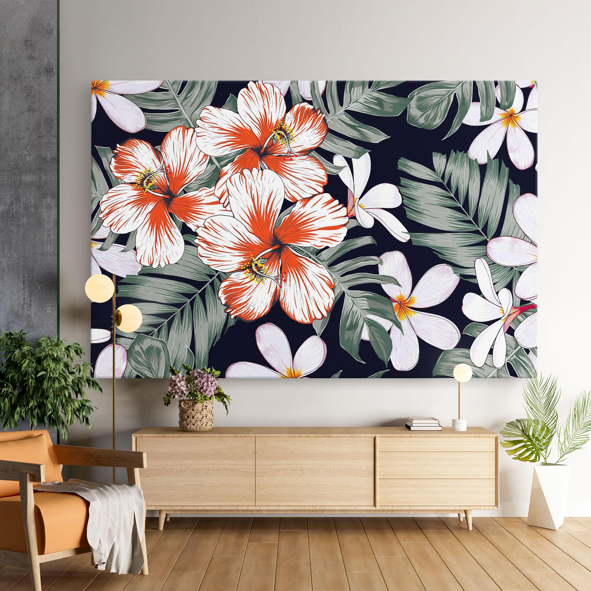 Leinwandbild Orange White Exotic mockup 9