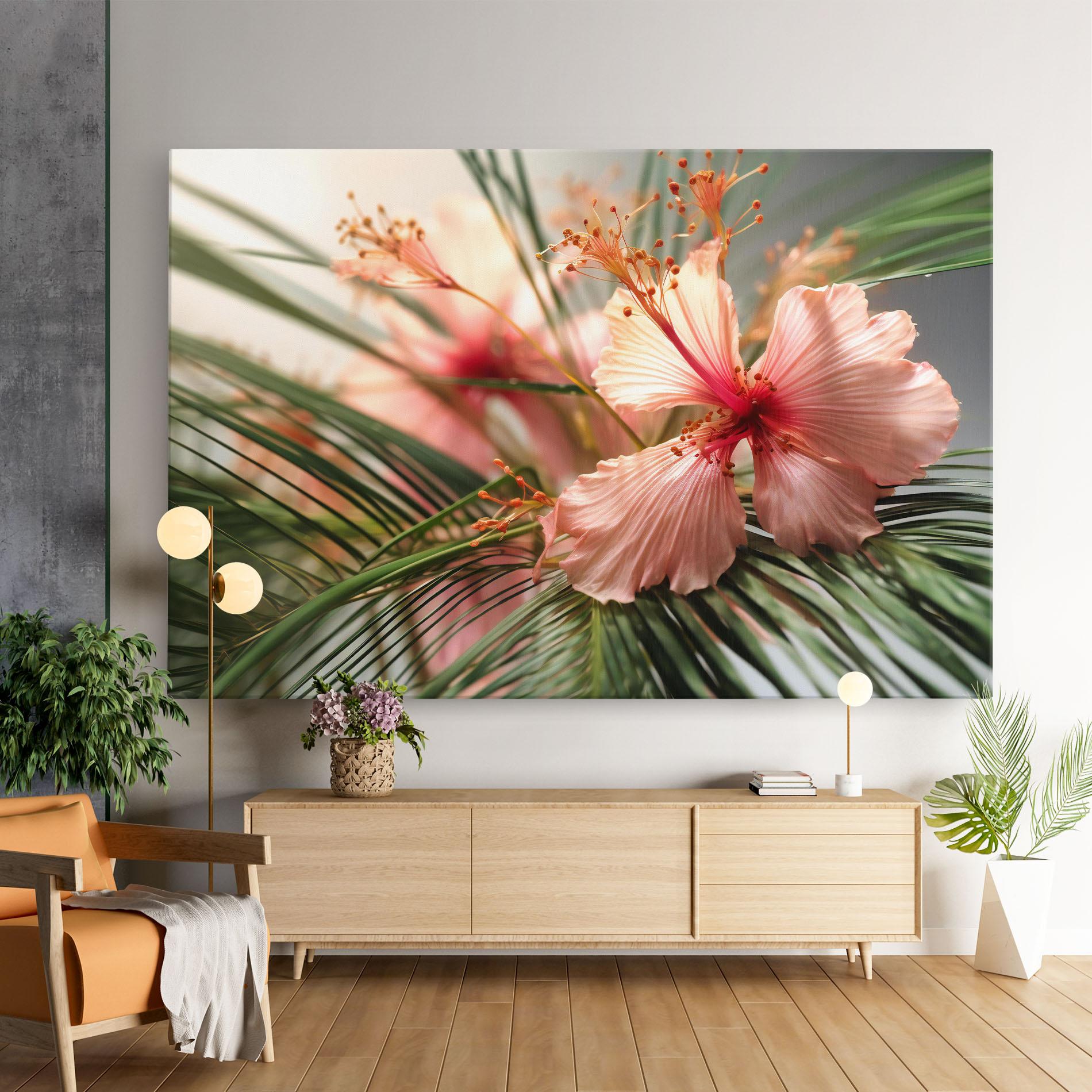 Leinwandbild Sunset Exotic Flower mockup 9
