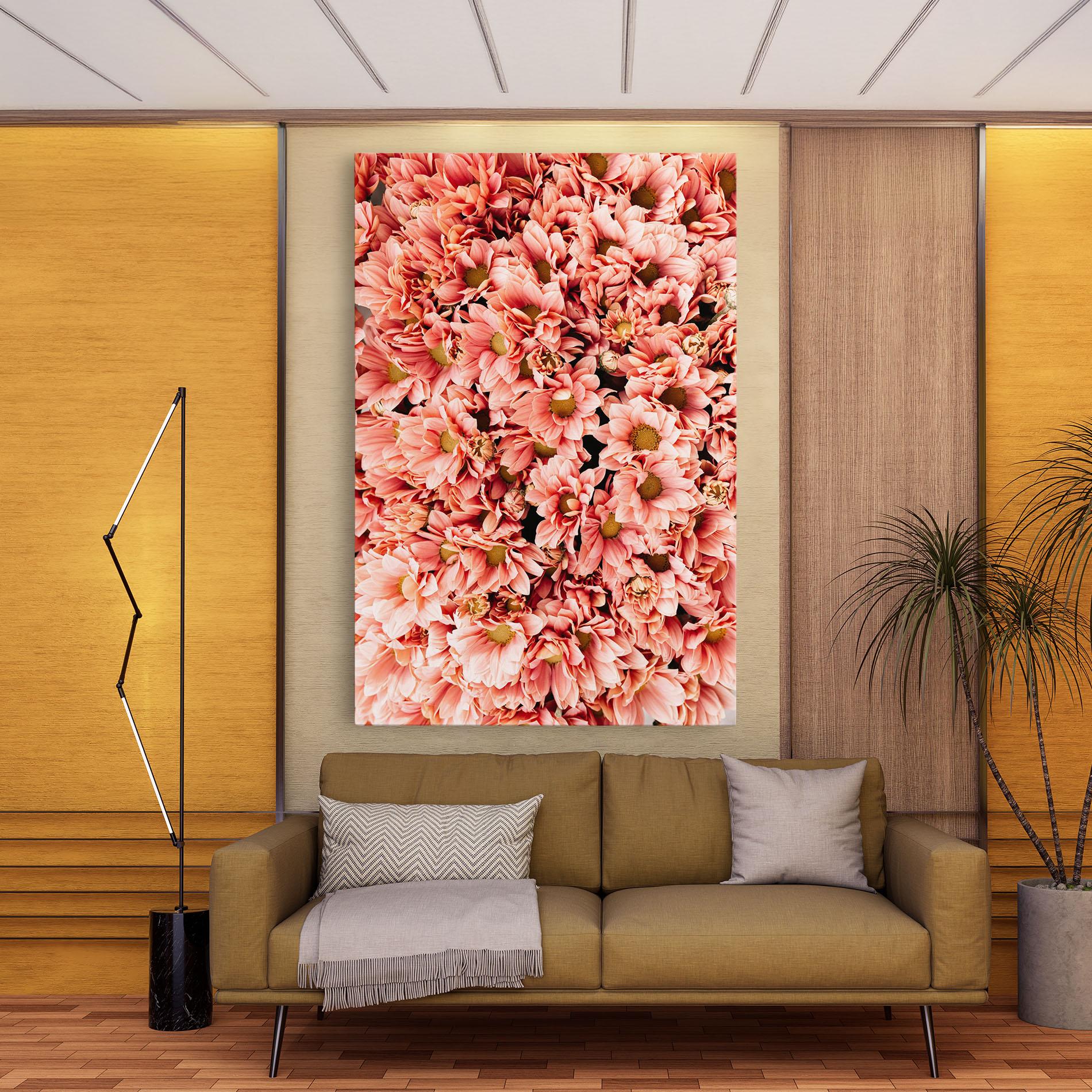 Leinwandbild Pink Flowers Bouquet mockup 9