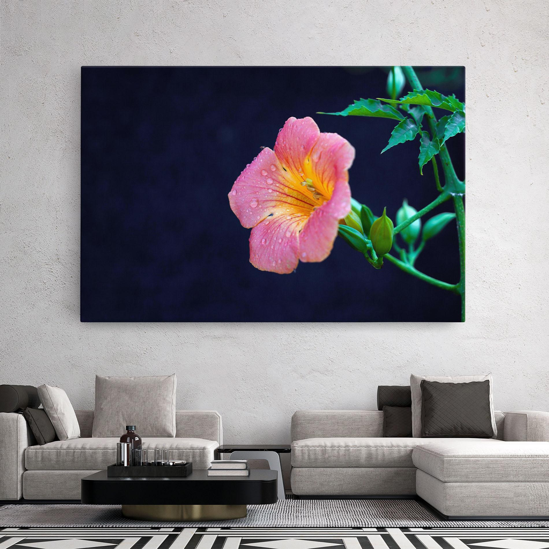 Leinwandbild Exotic Pink Plant mockup 2