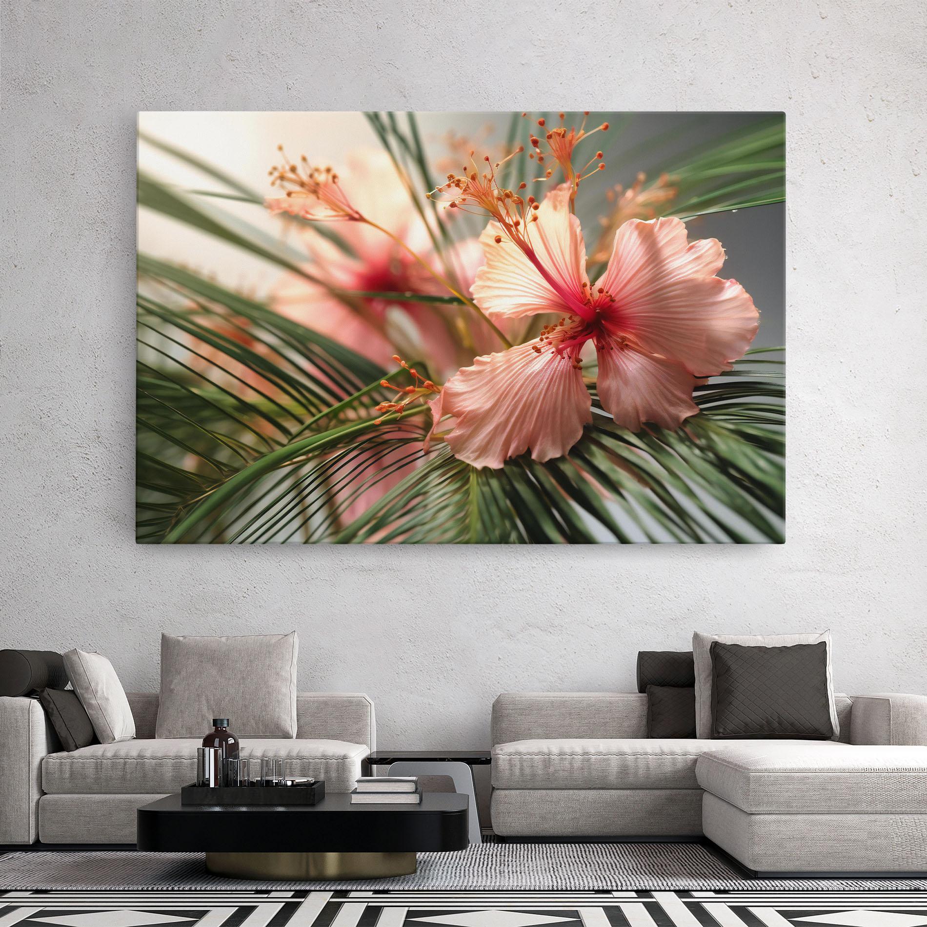 Leinwandbild Sunset Exotic Flower mockup 2