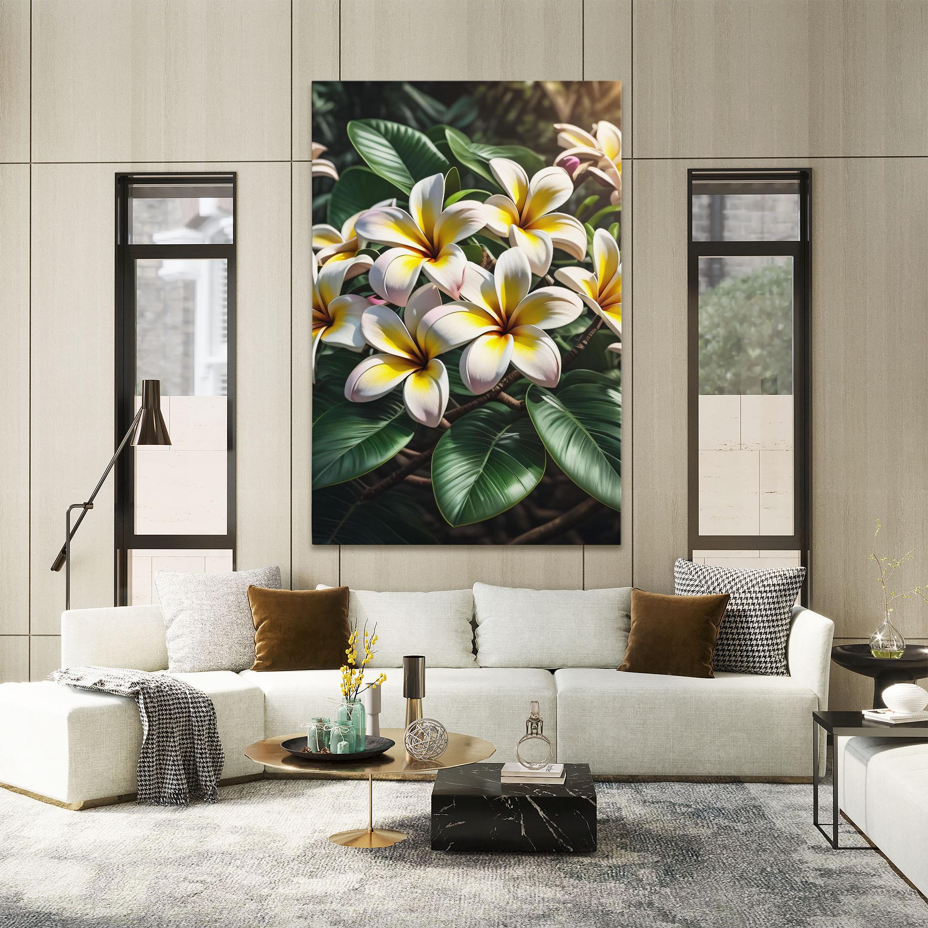 Leinwandbild Exotic White Yellow mockup 2
