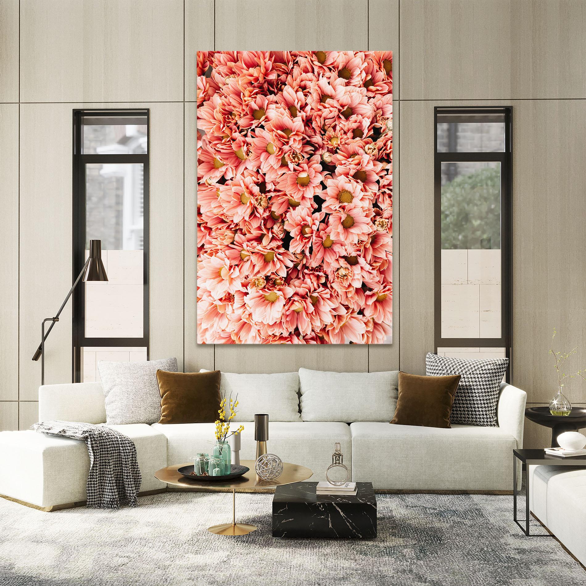 Leinwandbild Pink Flowers Bouquet mockup 2