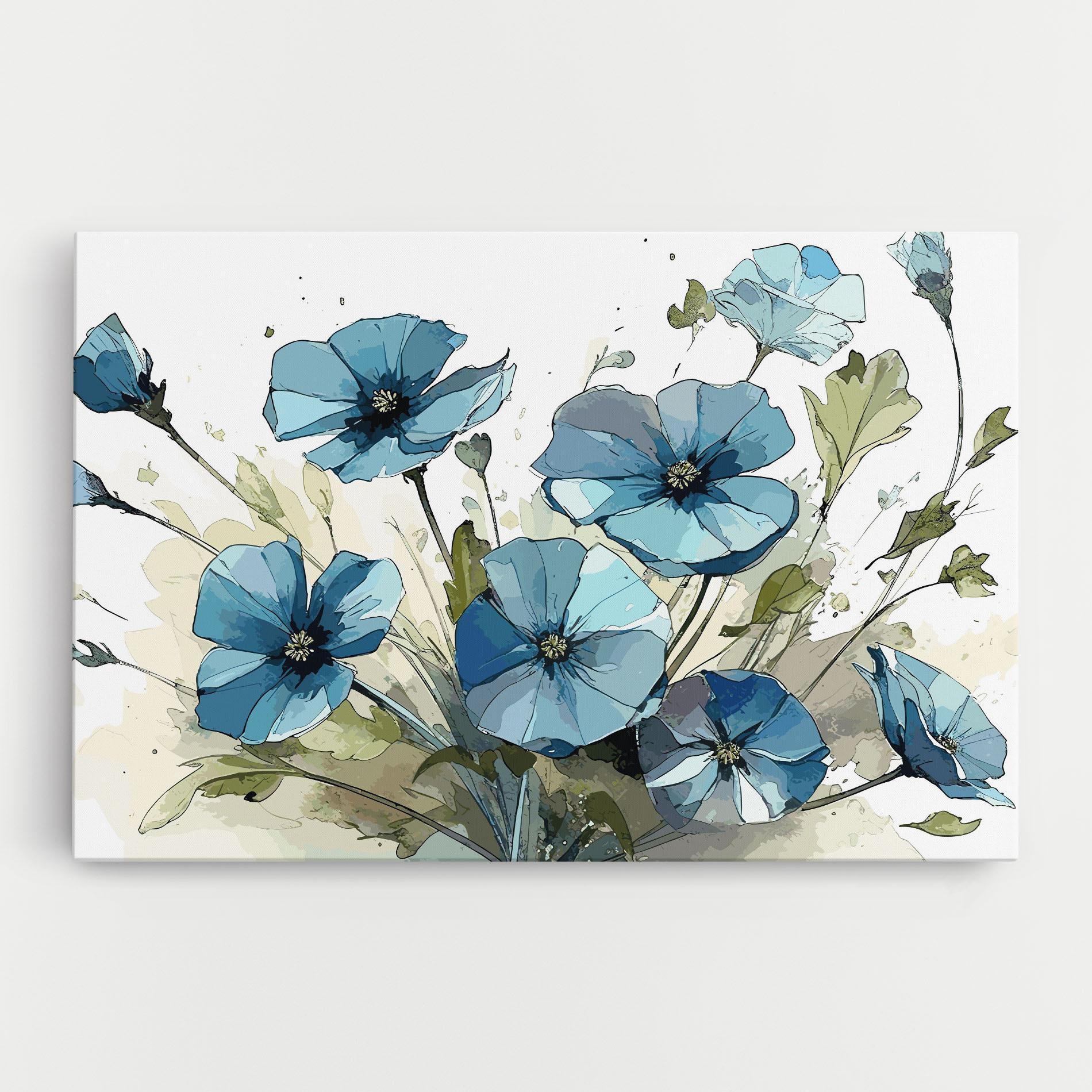 Leinwandbild Blue Wild Plant mockup 0