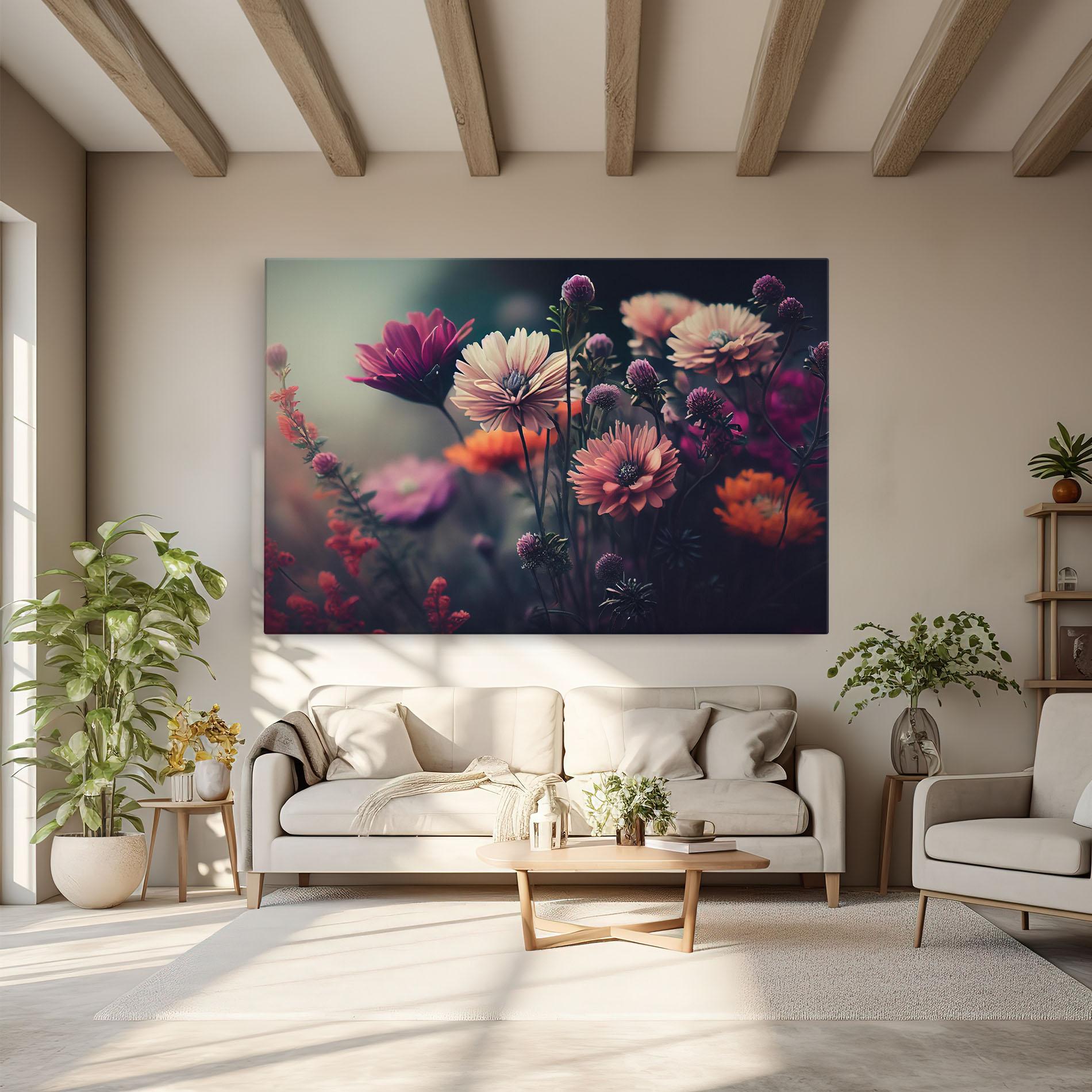 Leinwandbild Beautiful Flower Garden mockup 6