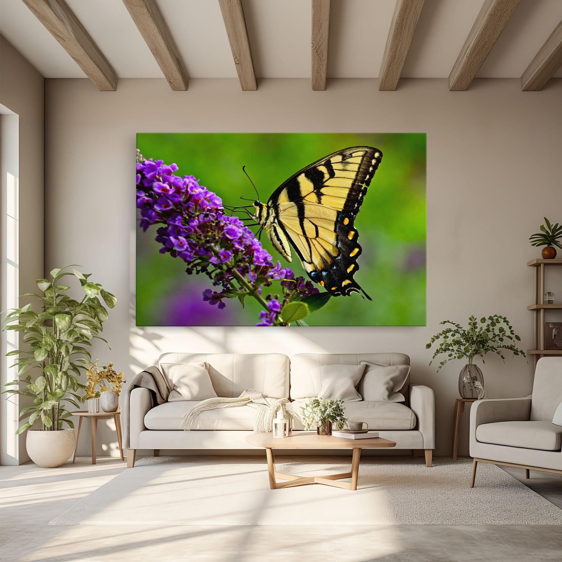 Leinwandbild Cream Wild Butterfly mockup 6