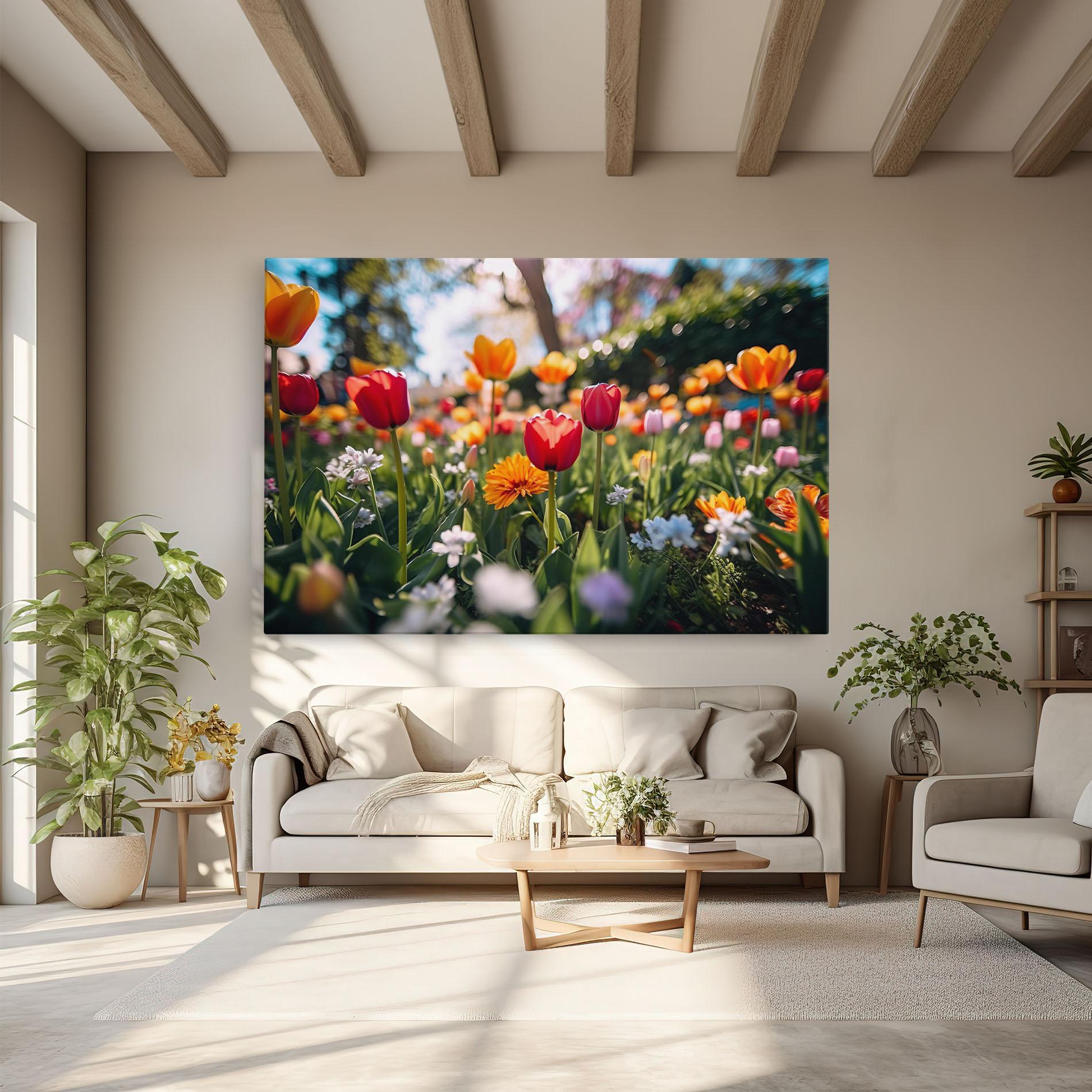 Leinwandbild Garden Tulips Mix mockup 6