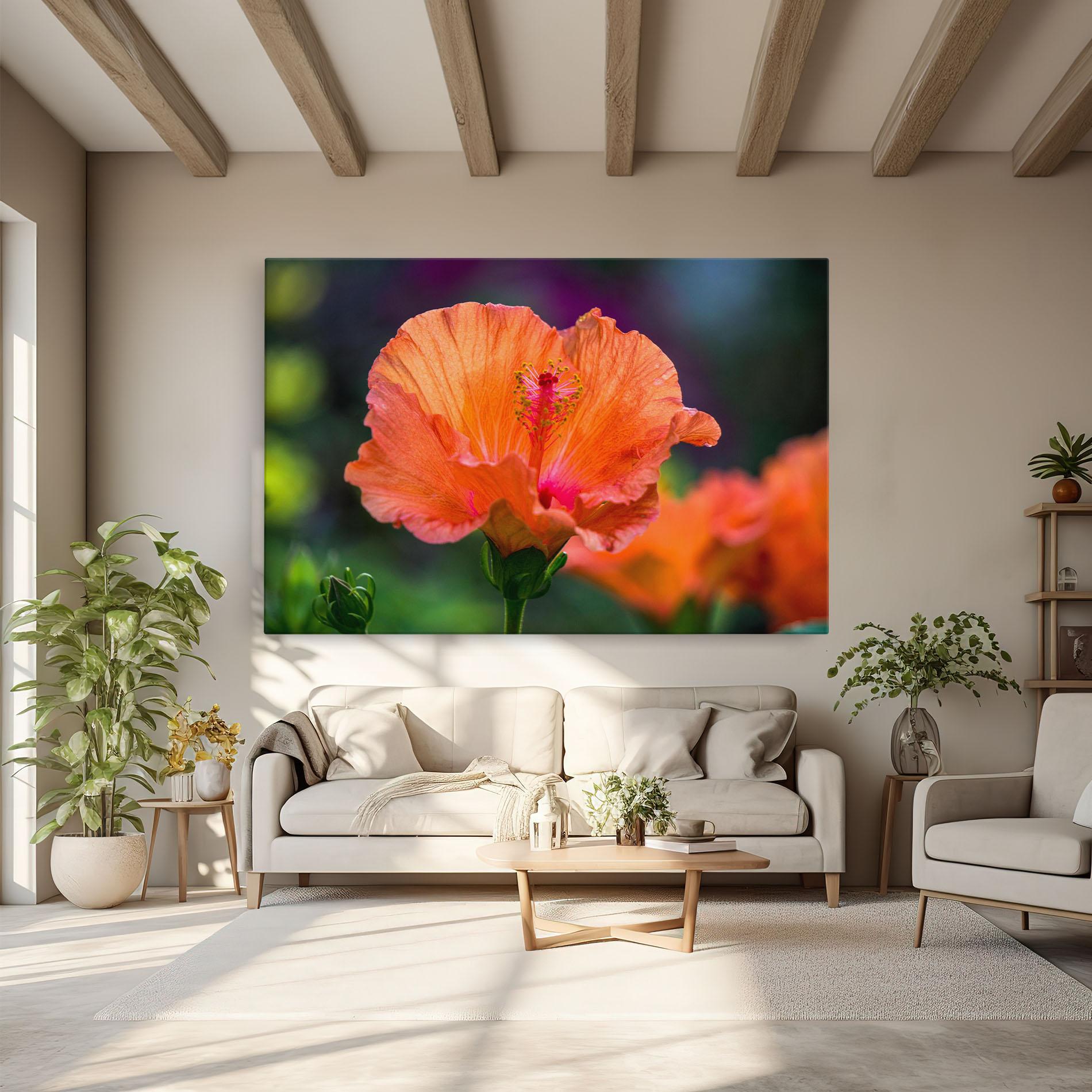 Leinwandbild Orange Wild Flower mockup 6