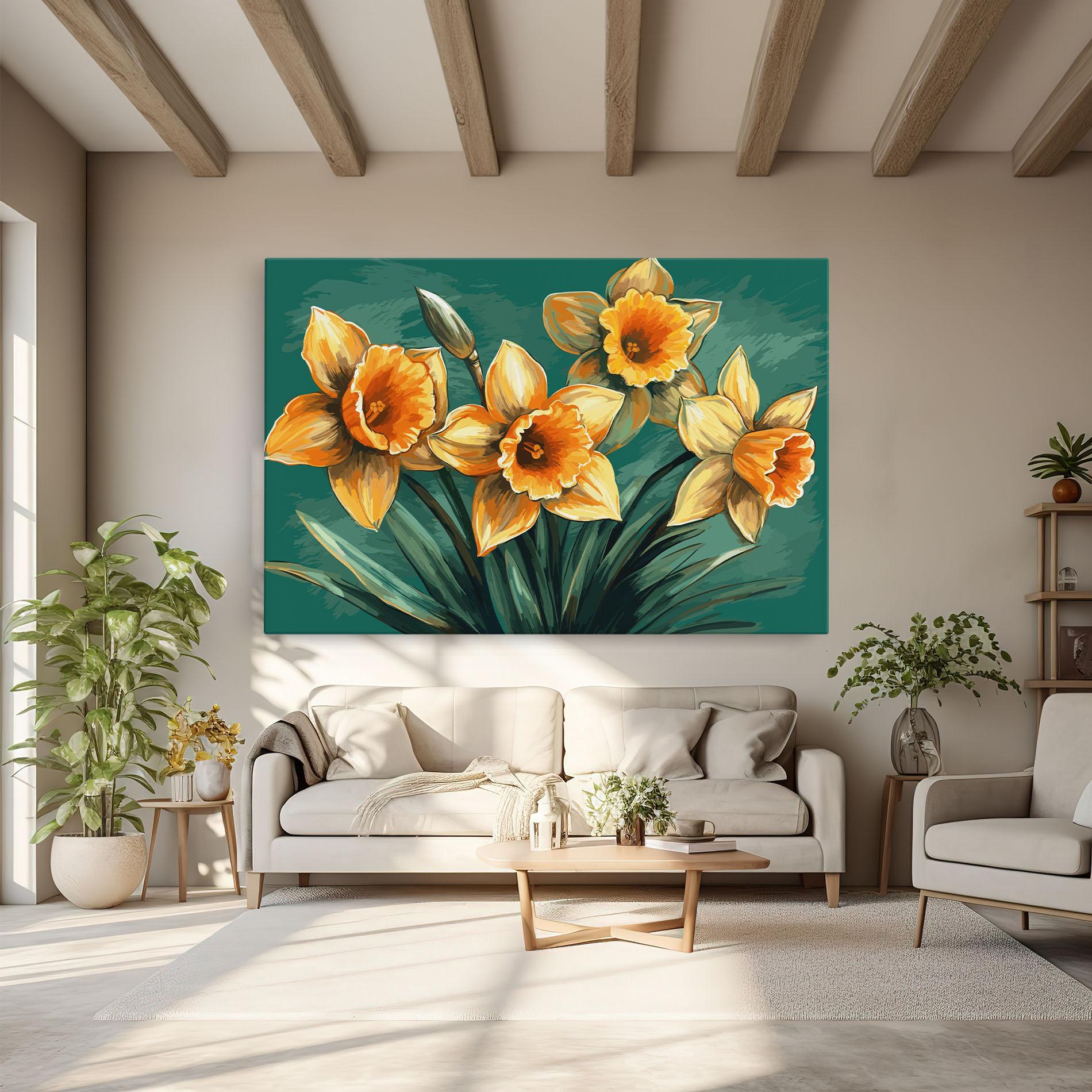 Leinwandbild Yellow Wild Flower mockup 6