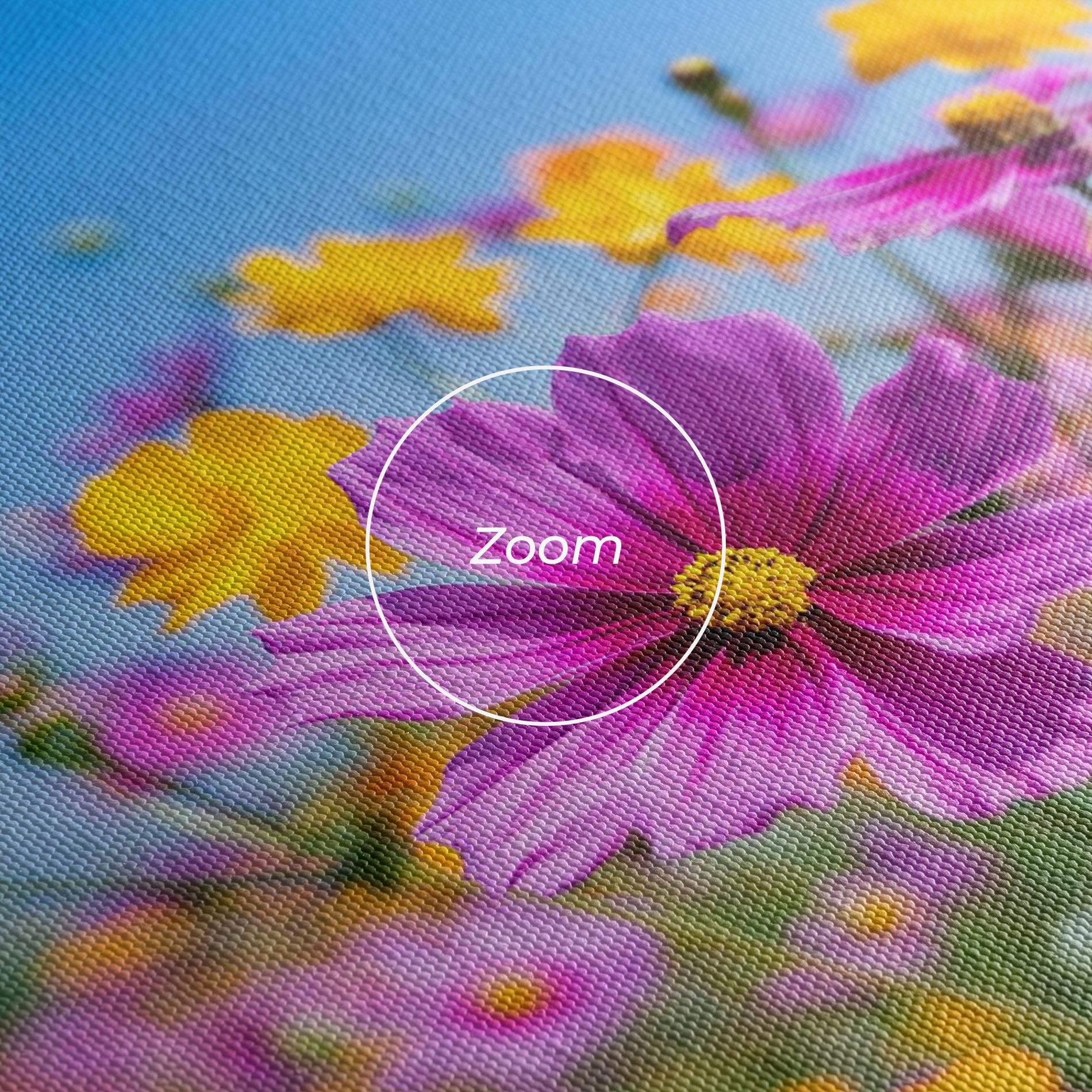 Leinwandbild Cosmos Flowers Grassland mockup 3