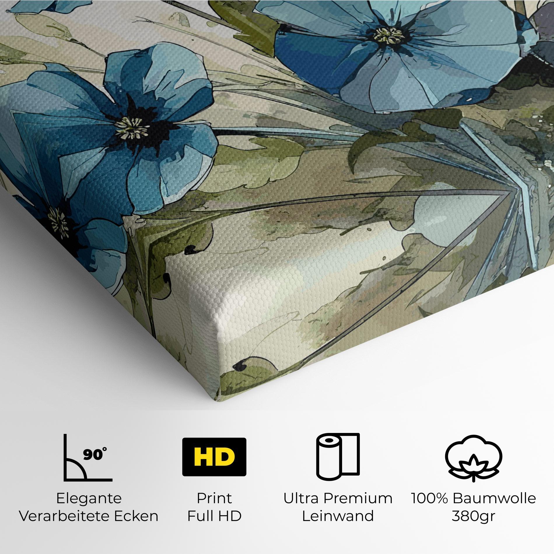 Leinwandbild Blue Wild Plant mockup 4