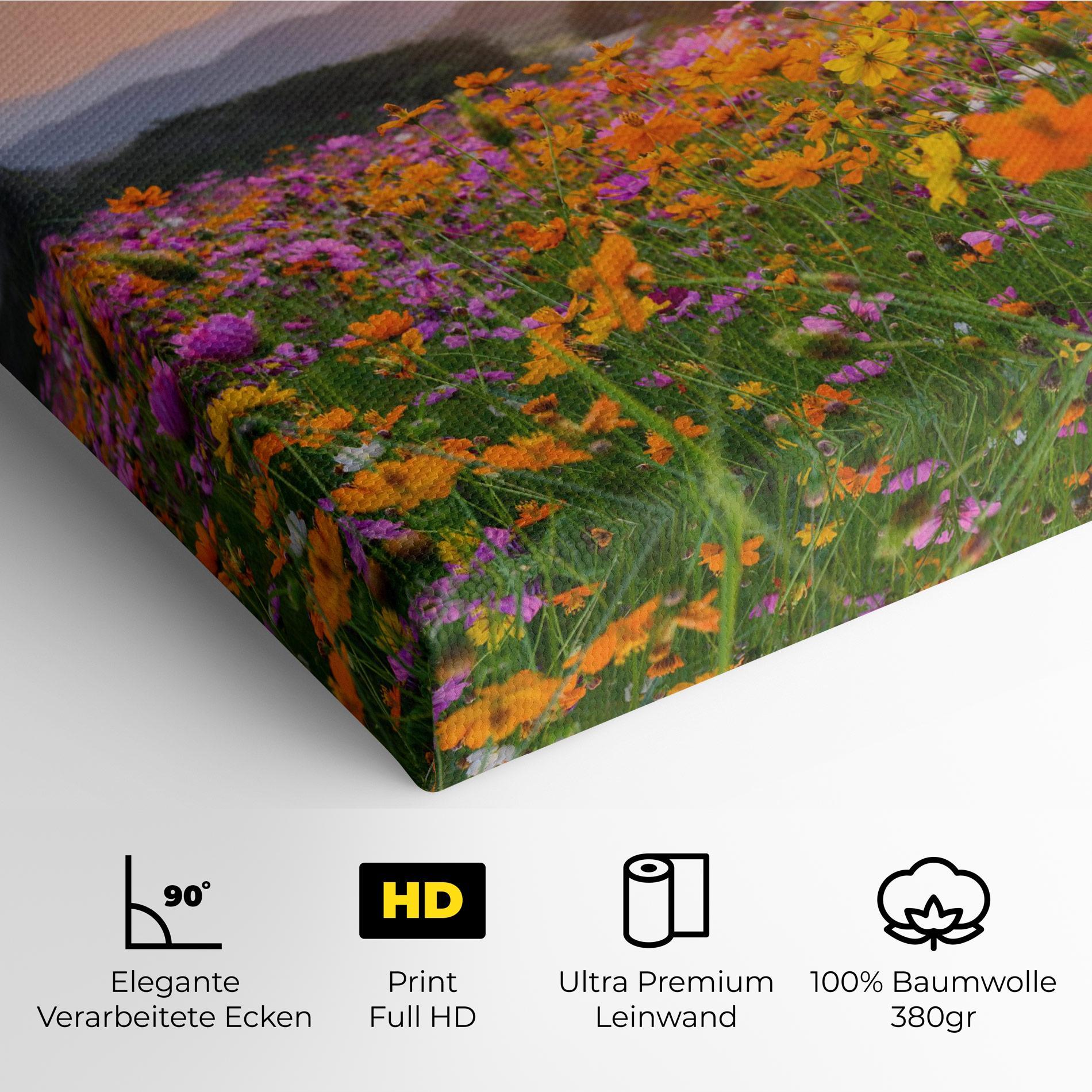 Leinwandbild Sunset Mountain Flowerf mockup 4