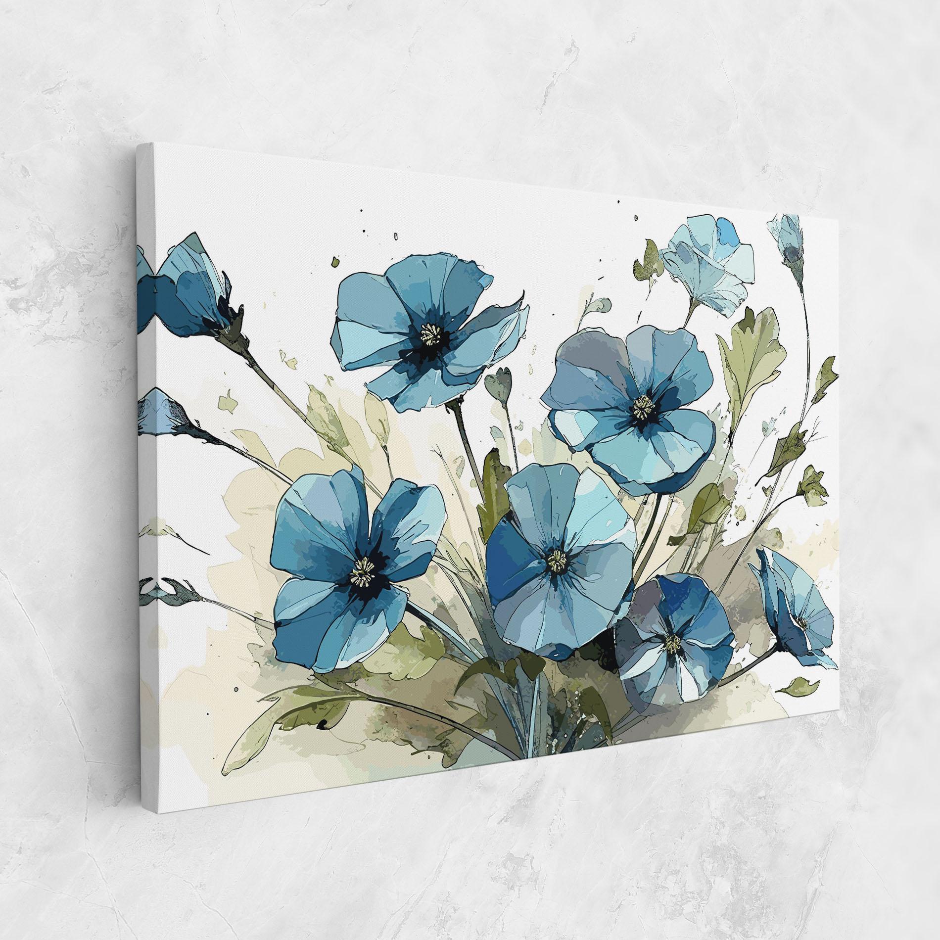 Leinwandbild Blue Wild Plant mockup 1