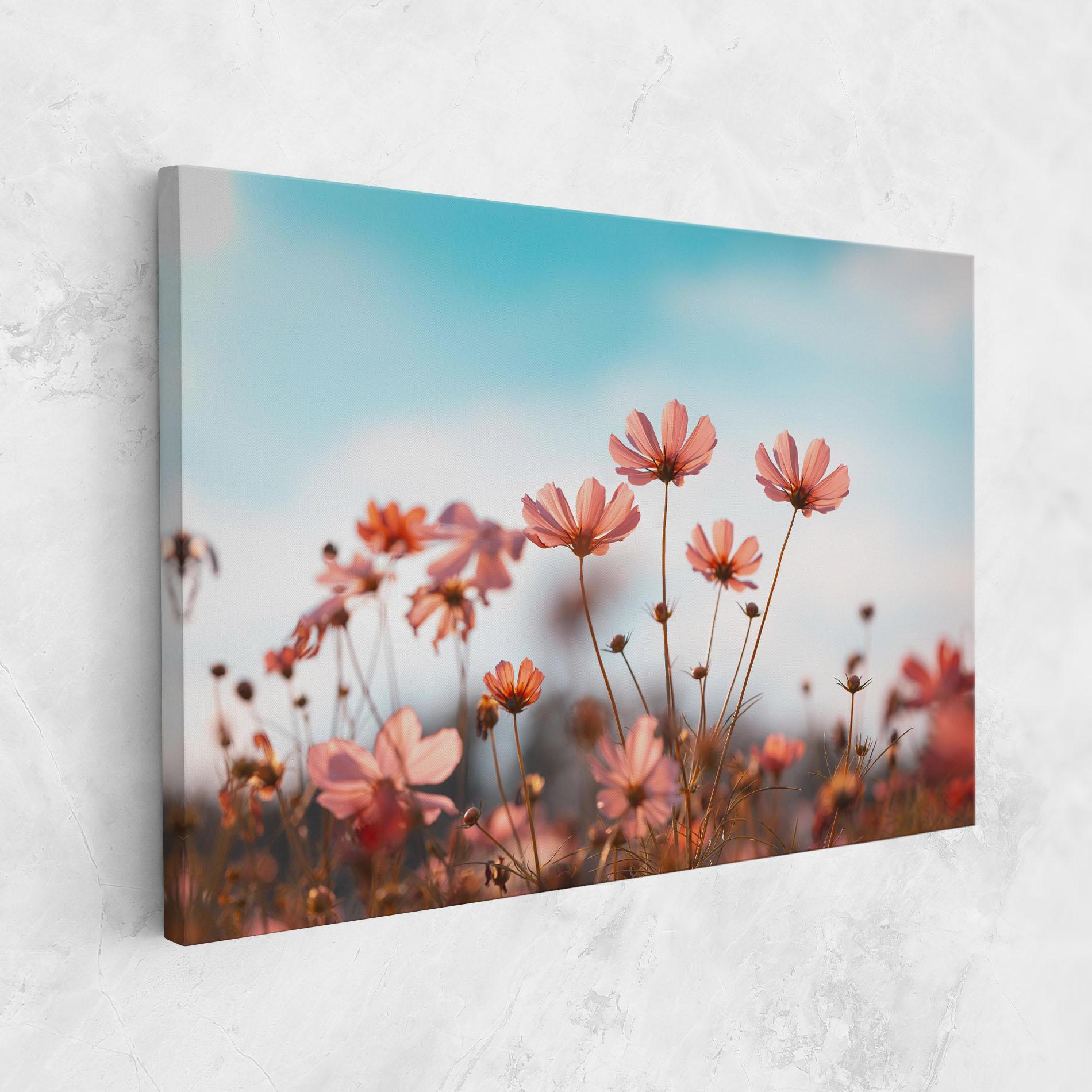Leinwandbild Cosmos Flowers Beautiful mockup 1