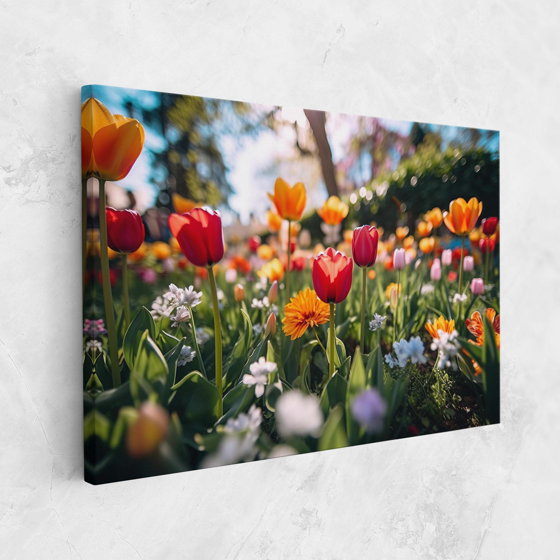 Leinwandbild Garden Tulips Mix mockup 1