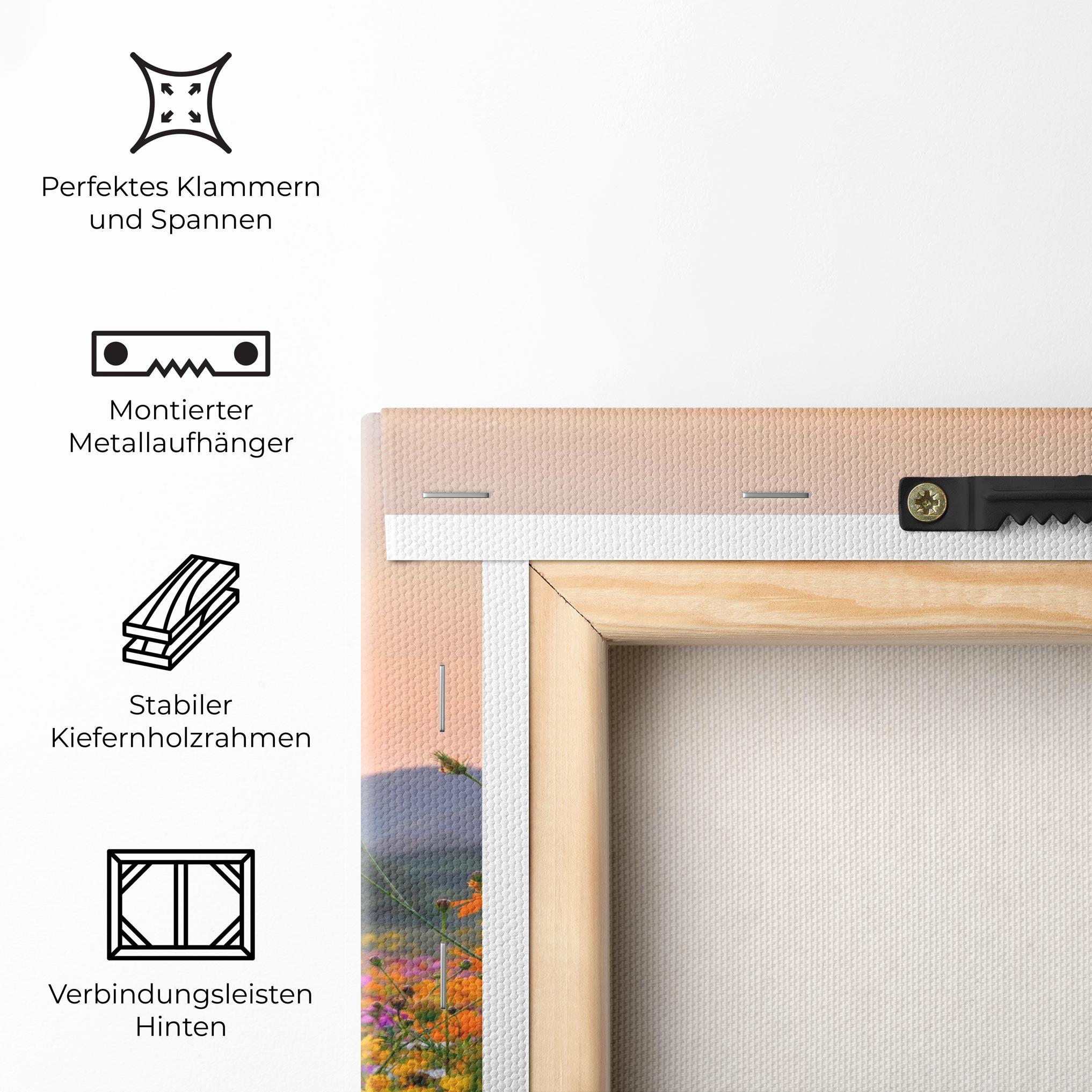 Leinwandbild Sunset Mountain Flowerf mockup 5