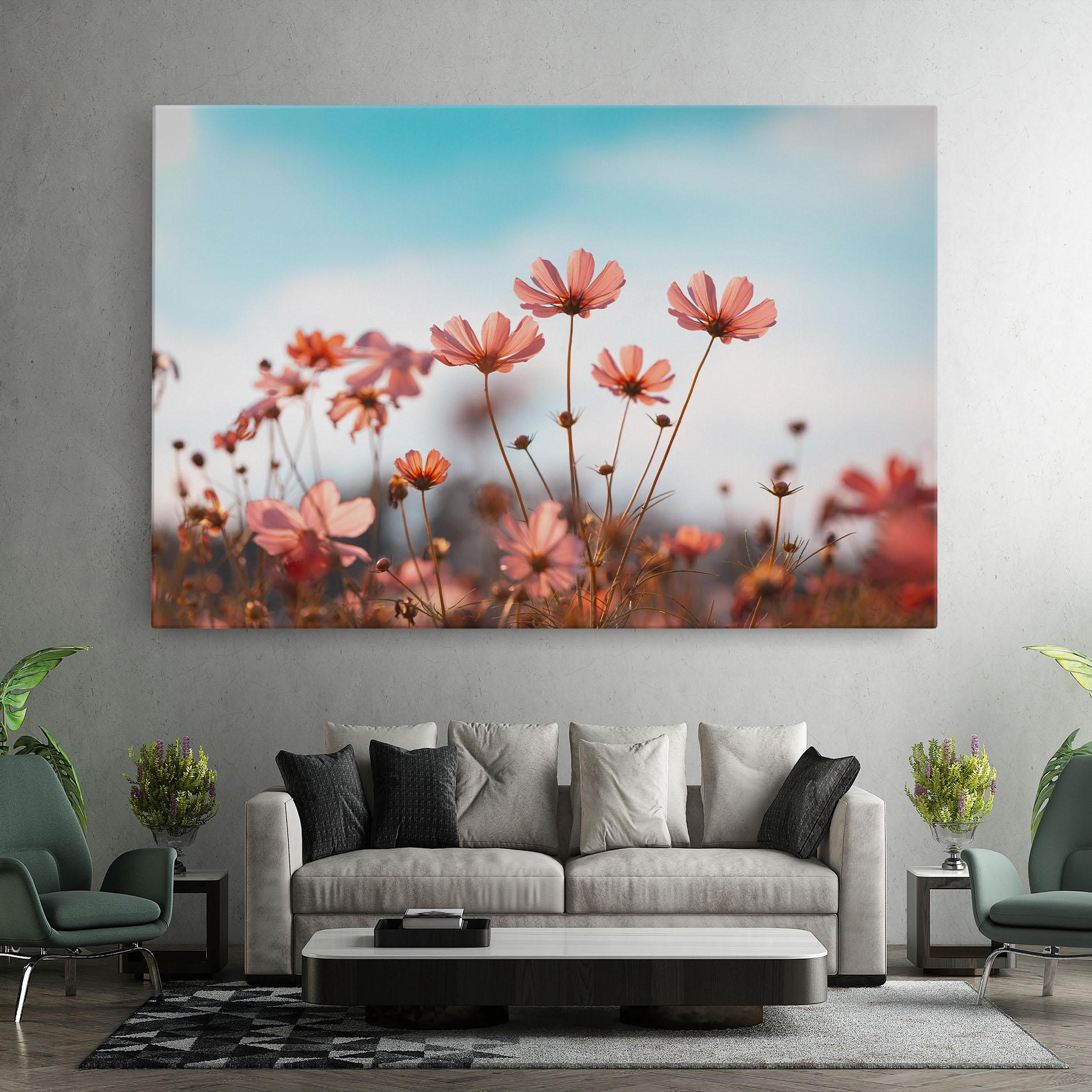 Leinwandbild Cosmos Flowers Beautiful mockup 7
