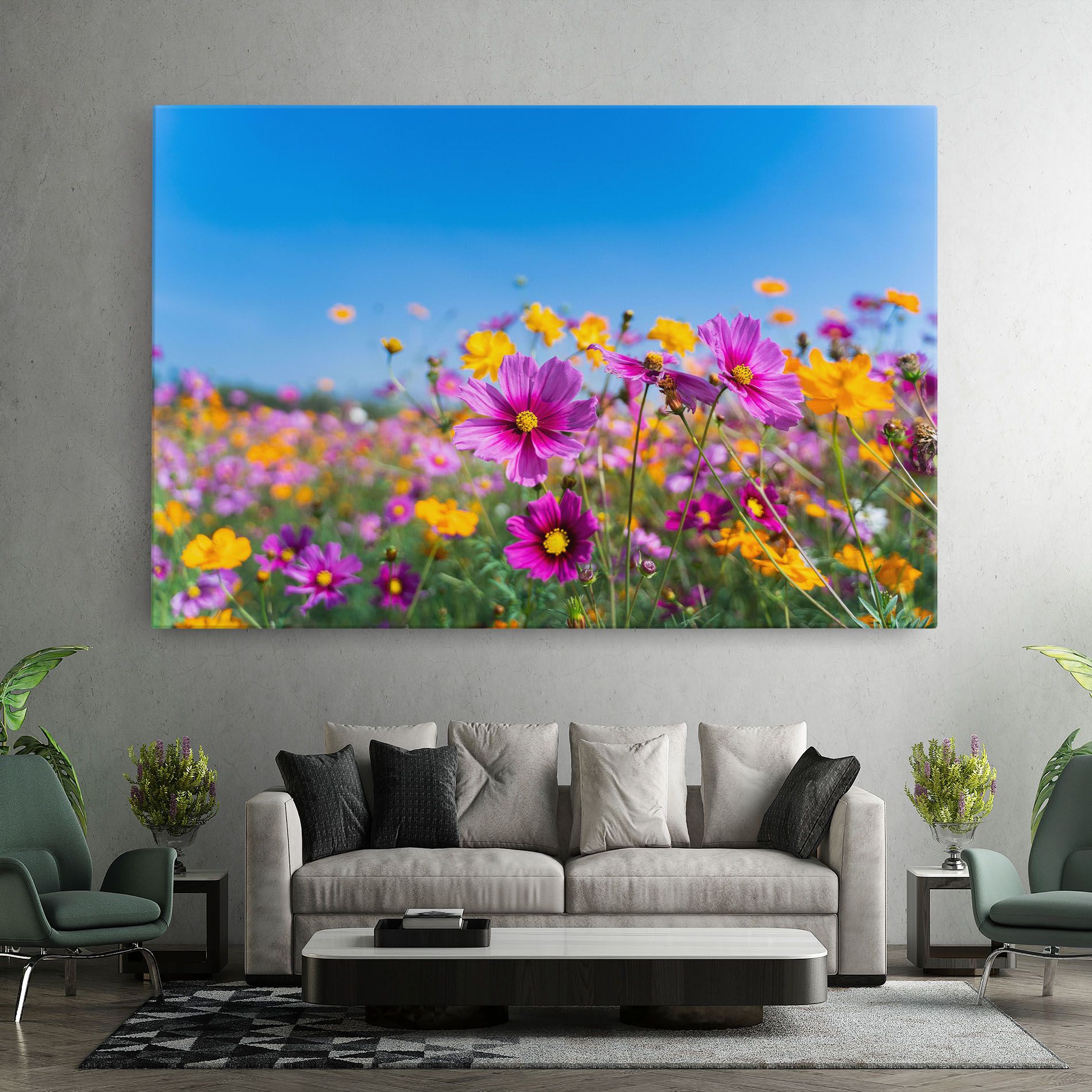 Cosmos Flowers Grassland mockup 7