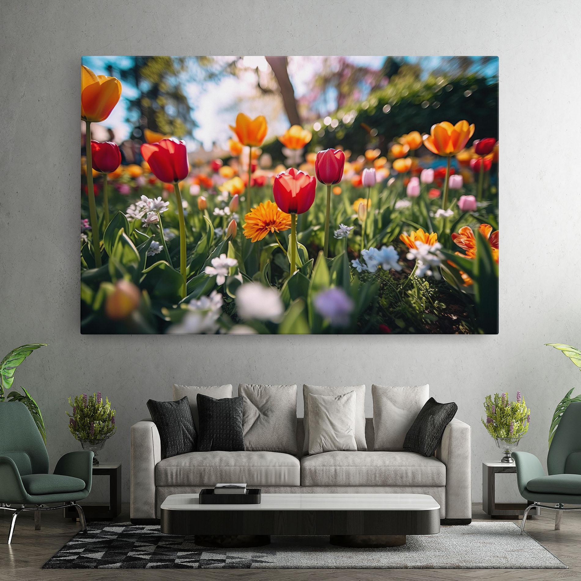 Leinwandbild Garden Tulips Mix mockup 7