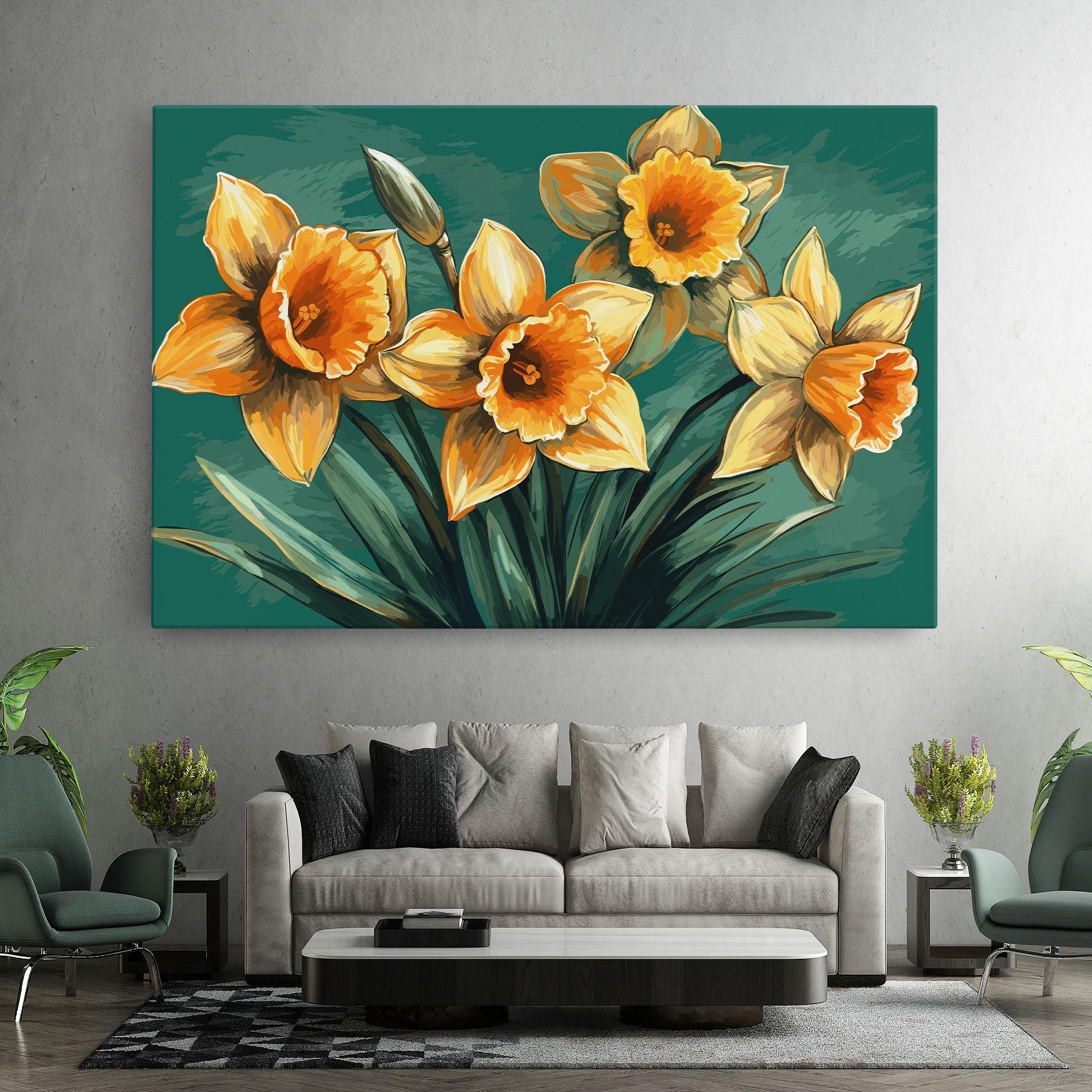 Leinwandbild Yellow Wild Flower mockup 7