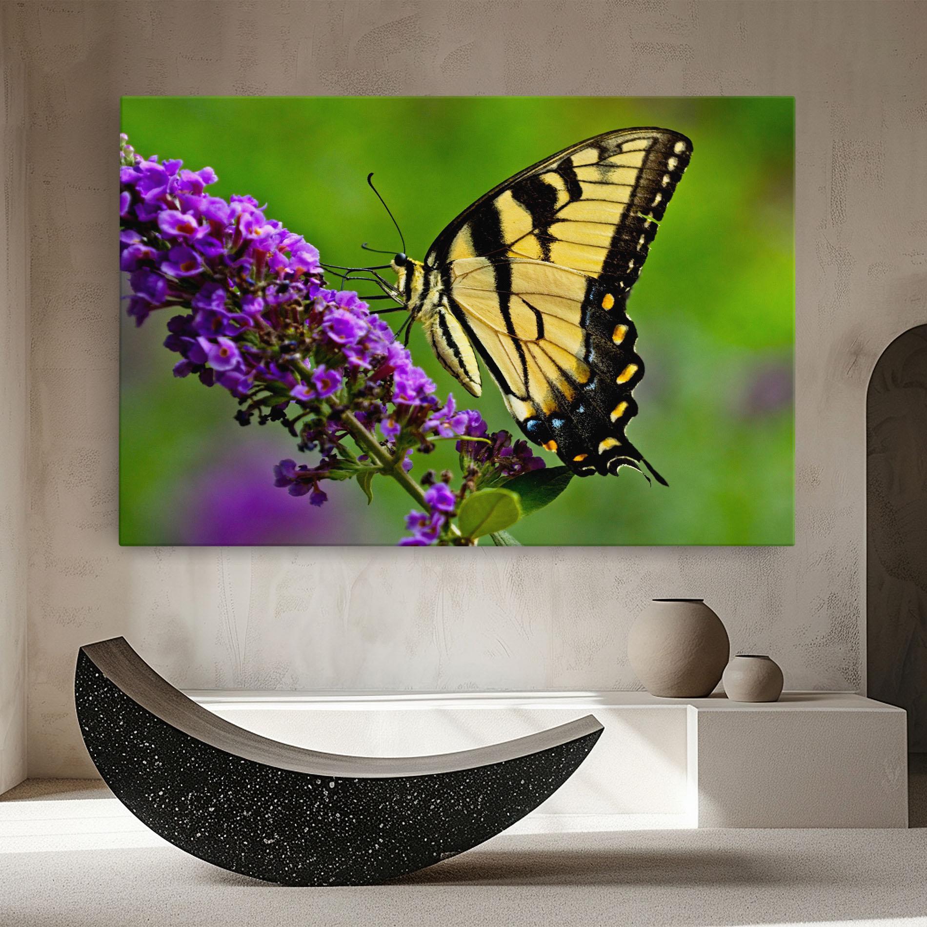 Leinwandbild Cream Wild Butterfly mockup 8