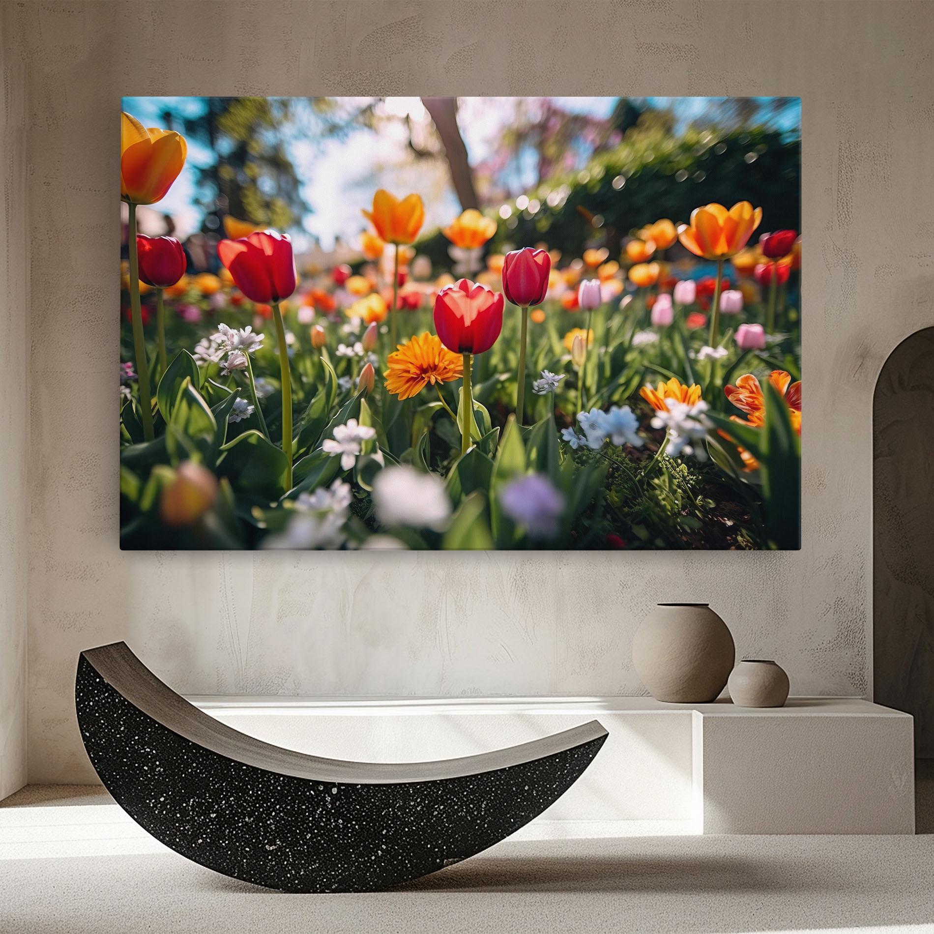 Leinwandbild Garden Tulips Mix mockup 8
