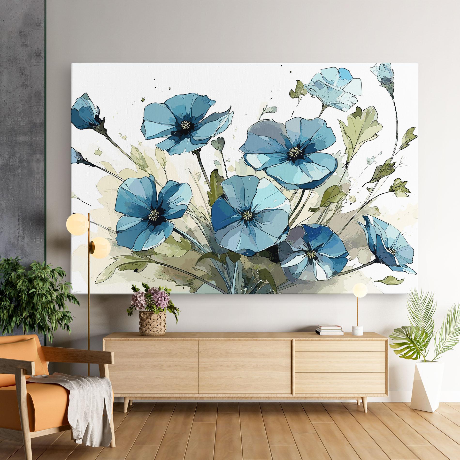 Leinwandbild Blue Wild Plant mockup 9