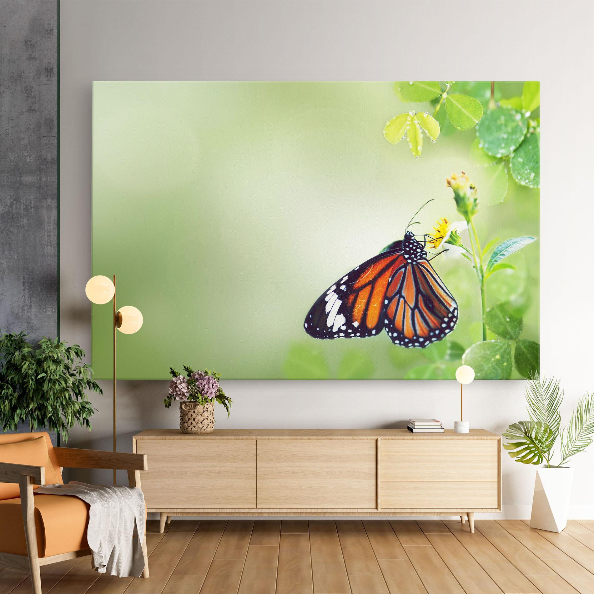 Leinwandbild Butterfly Wild Plant mockup 9