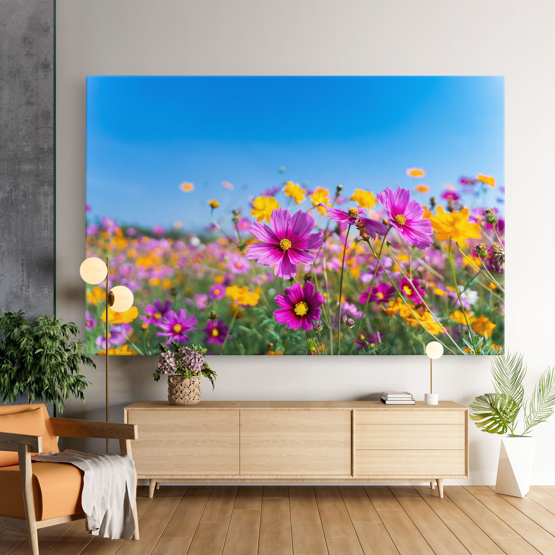 Cosmos Flowers Grassland mockup 9