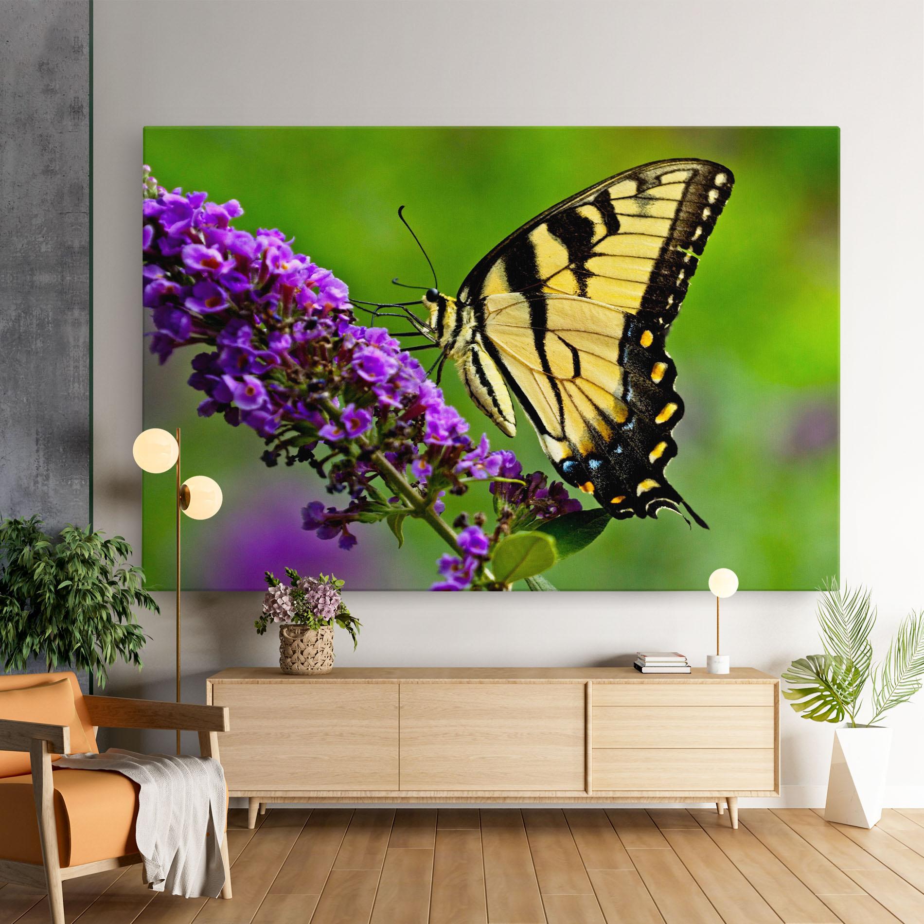 Leinwandbild Cream Wild Butterfly mockup 9