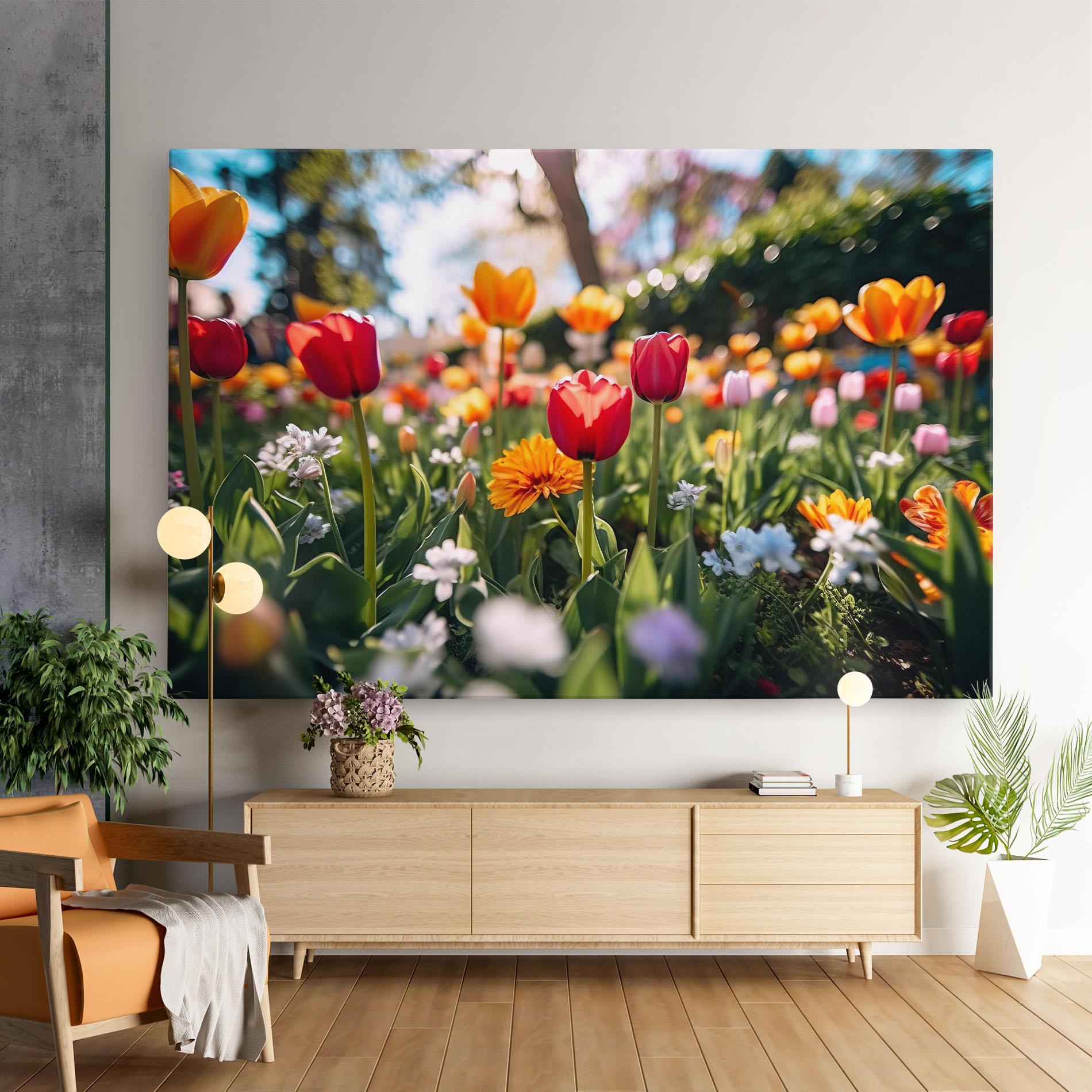 Leinwandbild Garden Tulips Mix mockup 9