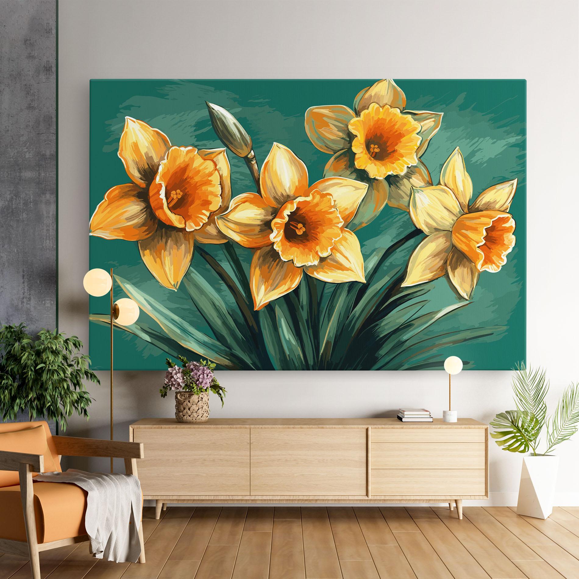 Leinwandbild Yellow Wild Flower mockup 9