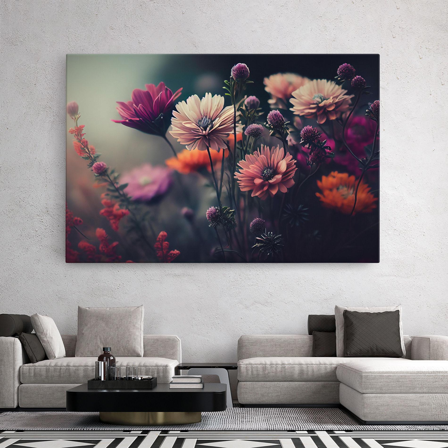 Leinwandbild Beautiful Flower Garden mockup 2