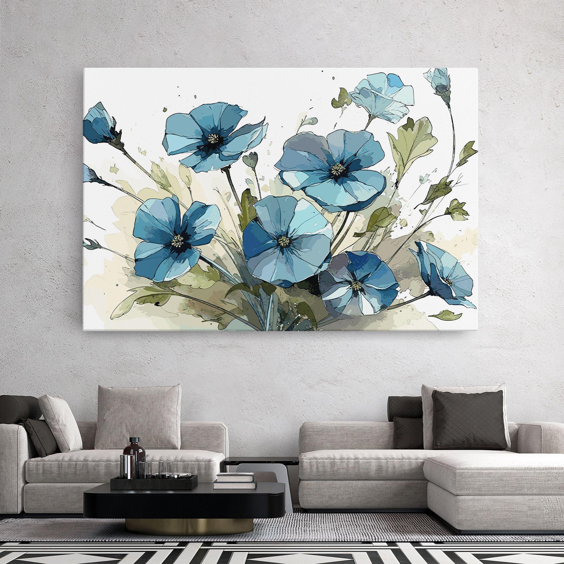 Leinwandbild Blue Wild Plant mockup 2