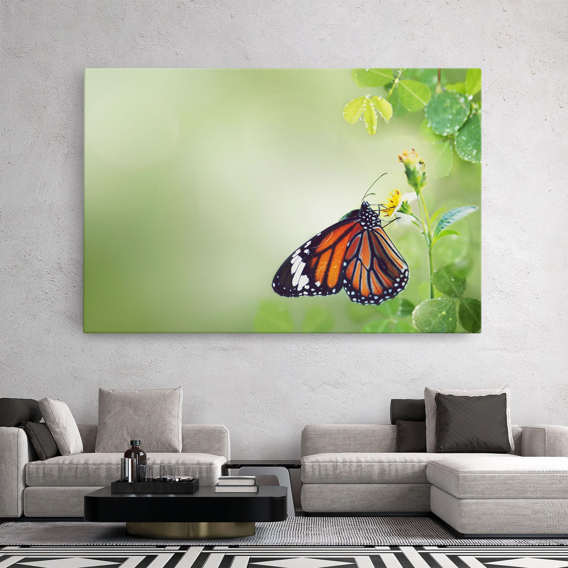 Leinwandbild Butterfly Wild Plant mockup 2