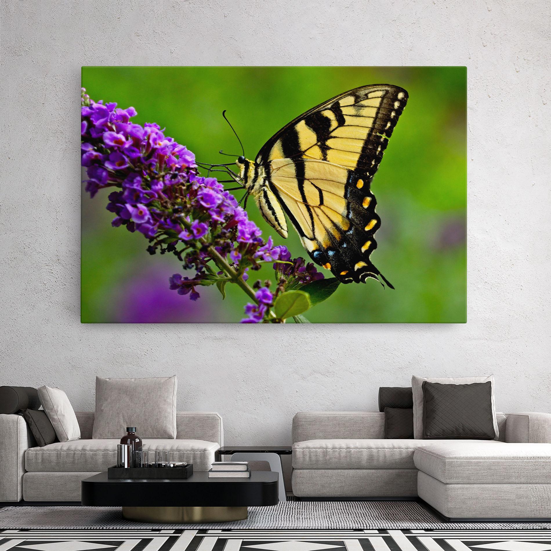 Leinwandbild Cream Wild Butterfly mockup 2