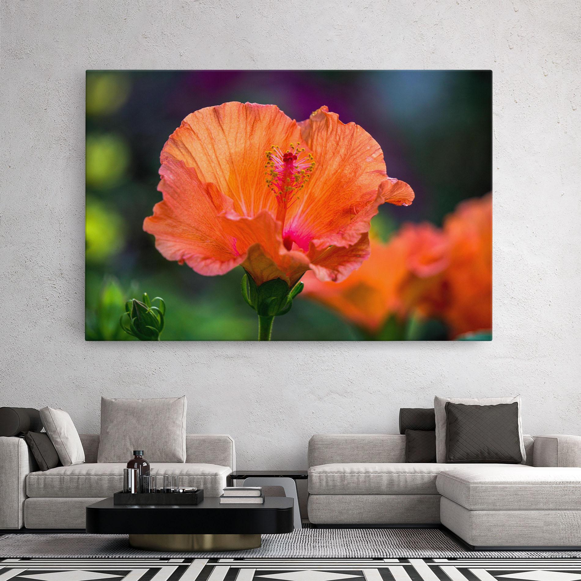 Leinwandbild Orange Wild Flower mockup 2