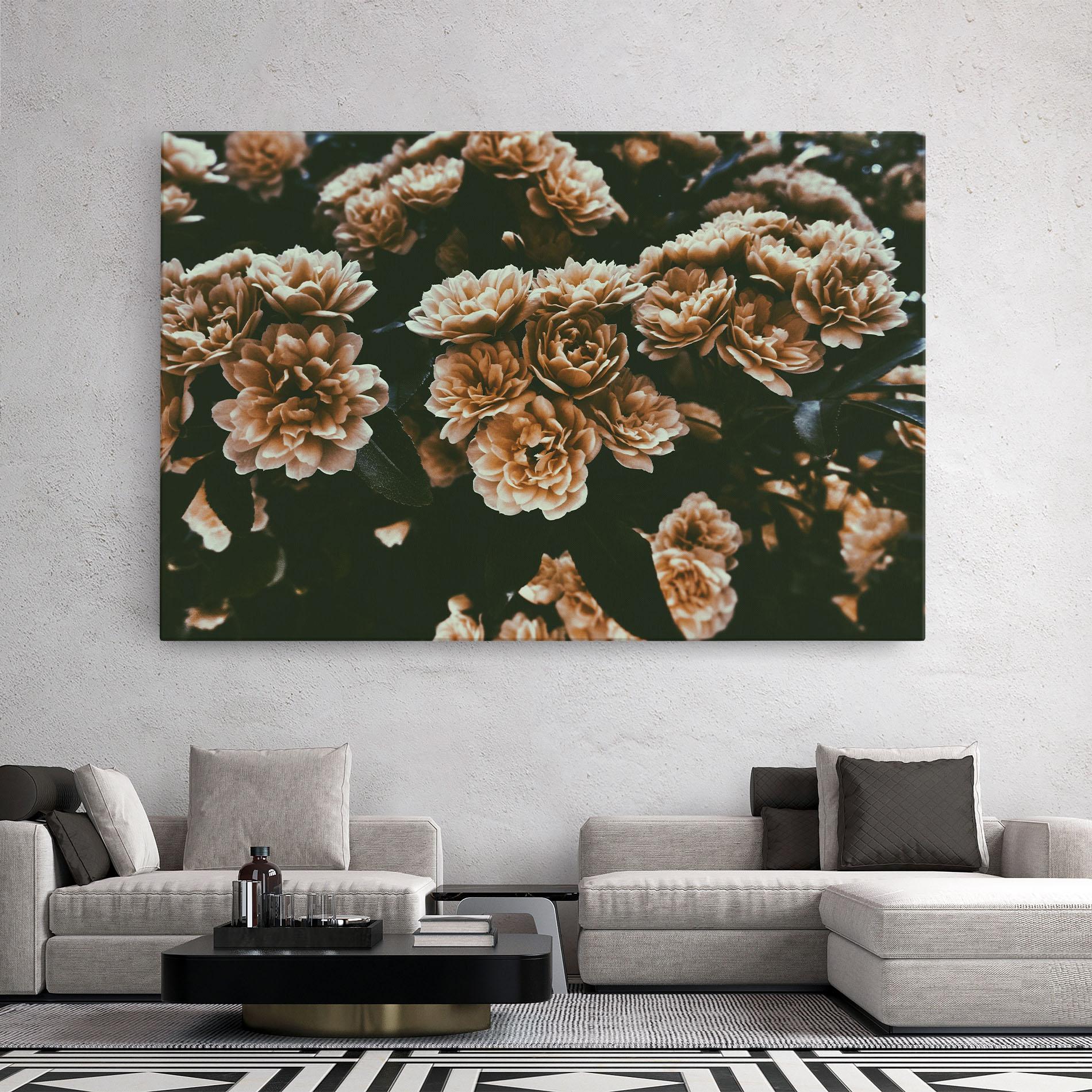 Leinwandbild Wild Cream Flower mockup 2